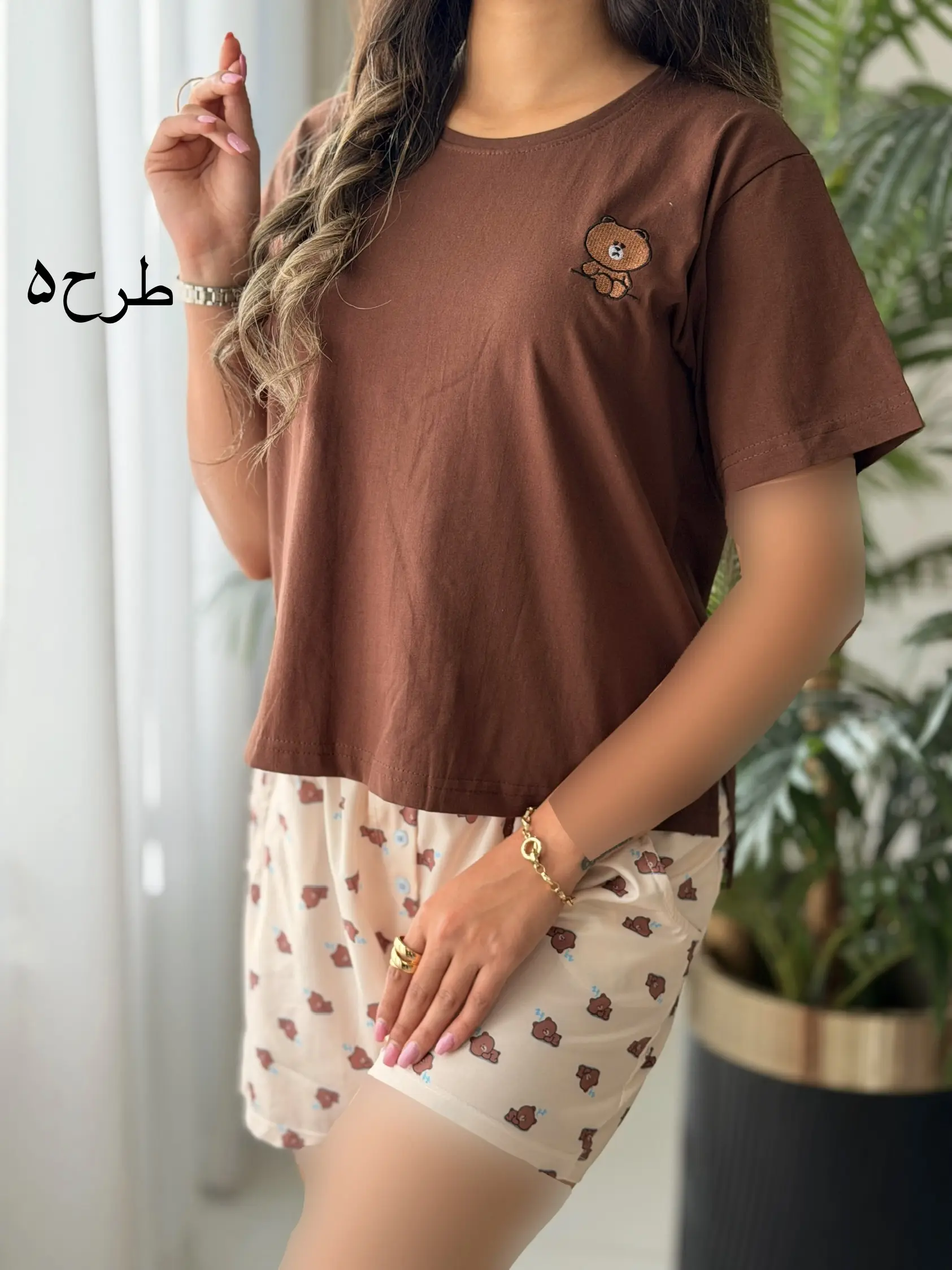 ست تیشرت و شورتک طرح دار کد2702