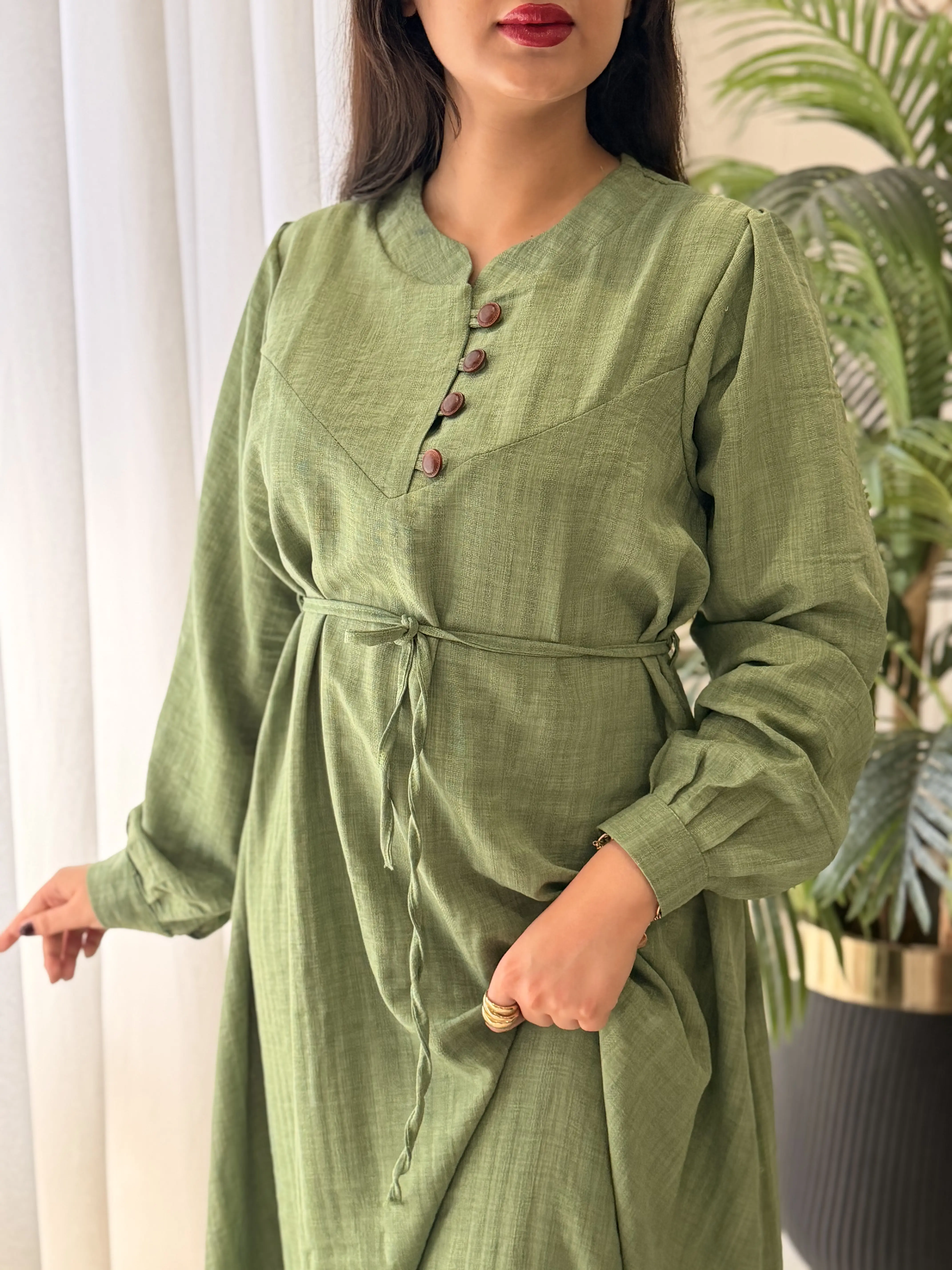 پیراهن روزمره جلودکمه خاتون کد2601