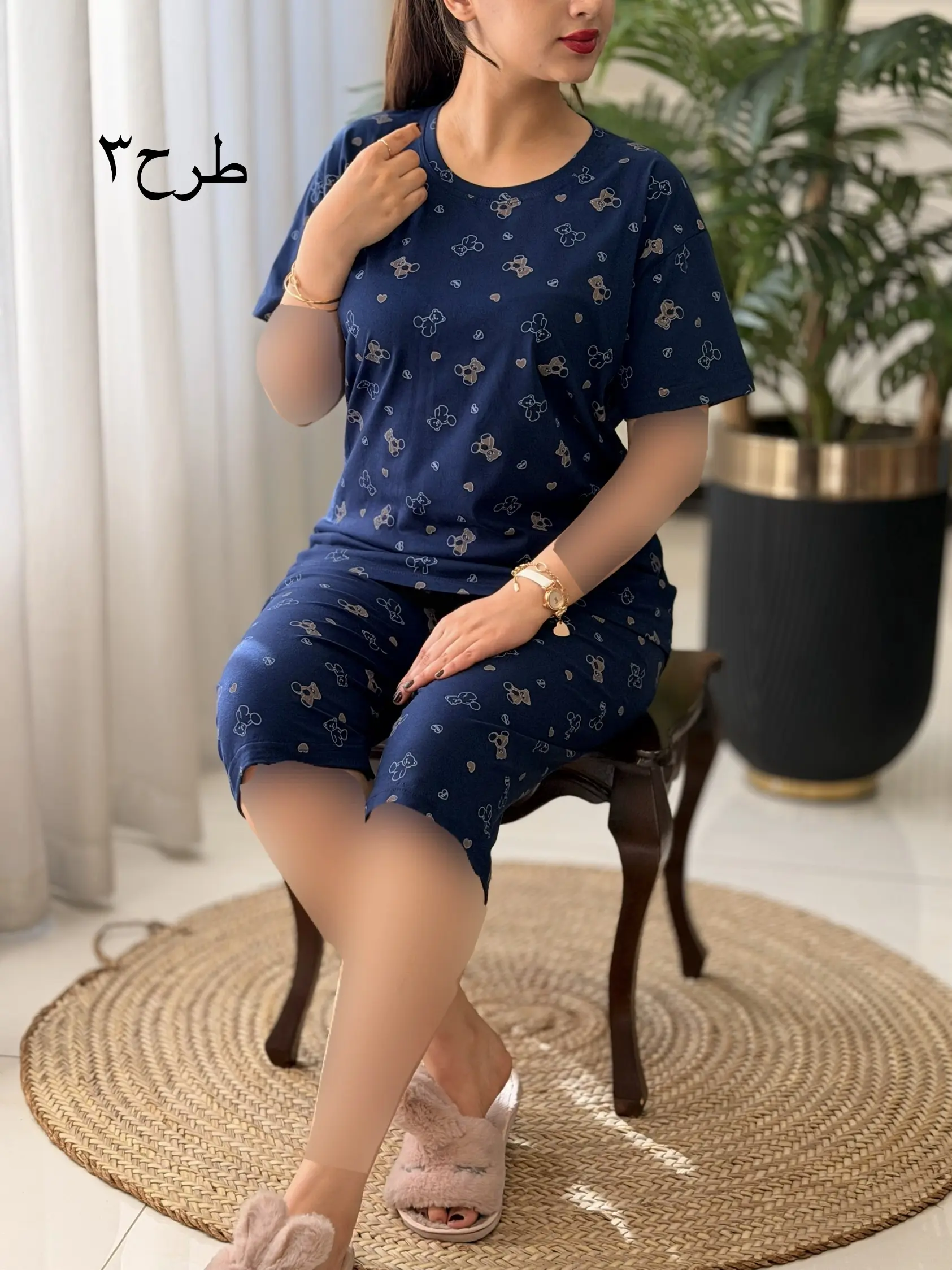 تیشرت شلوارک نخپنبه کد2599