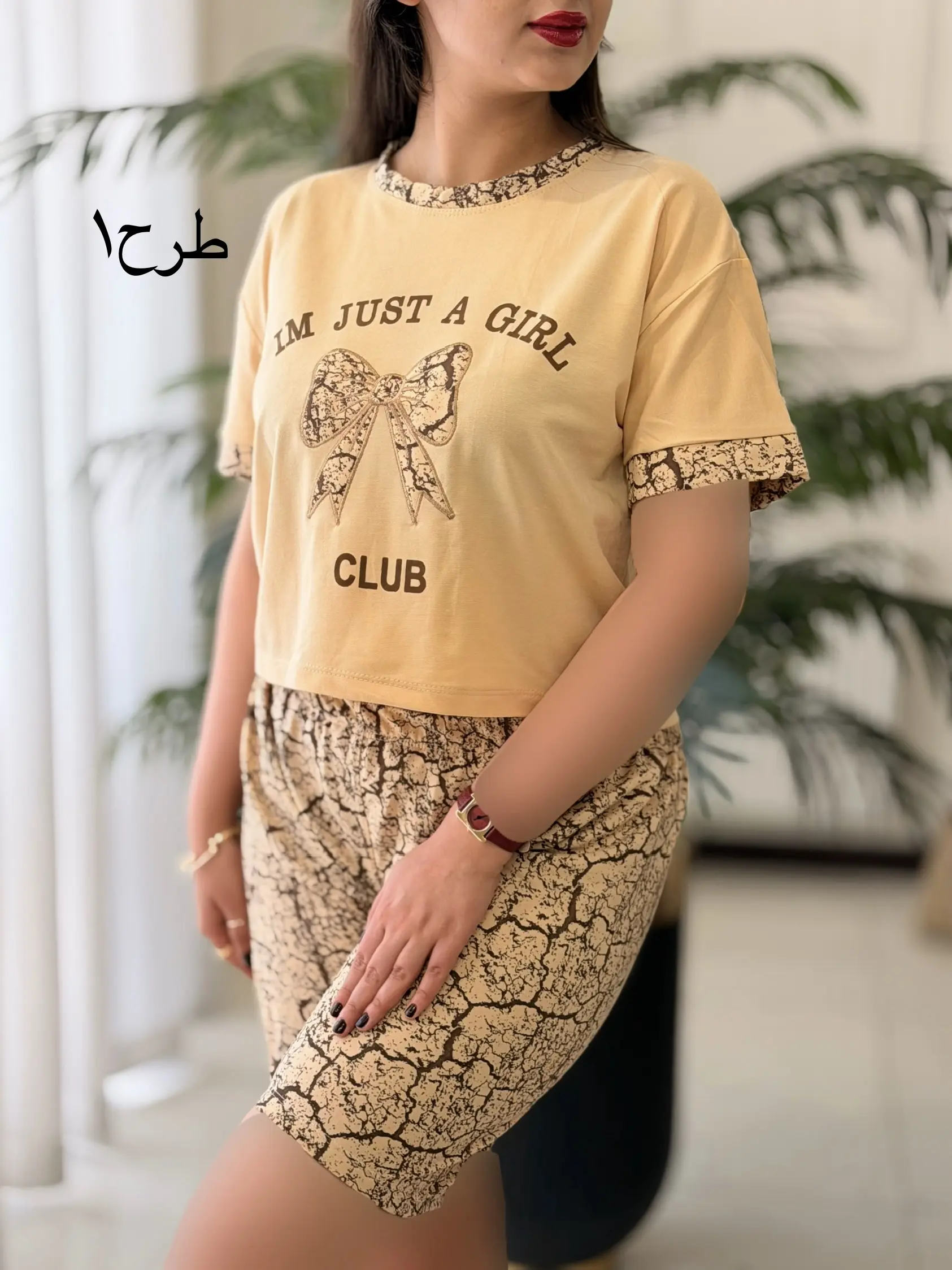 ست کراپ شورتک پنبه ای کد2607