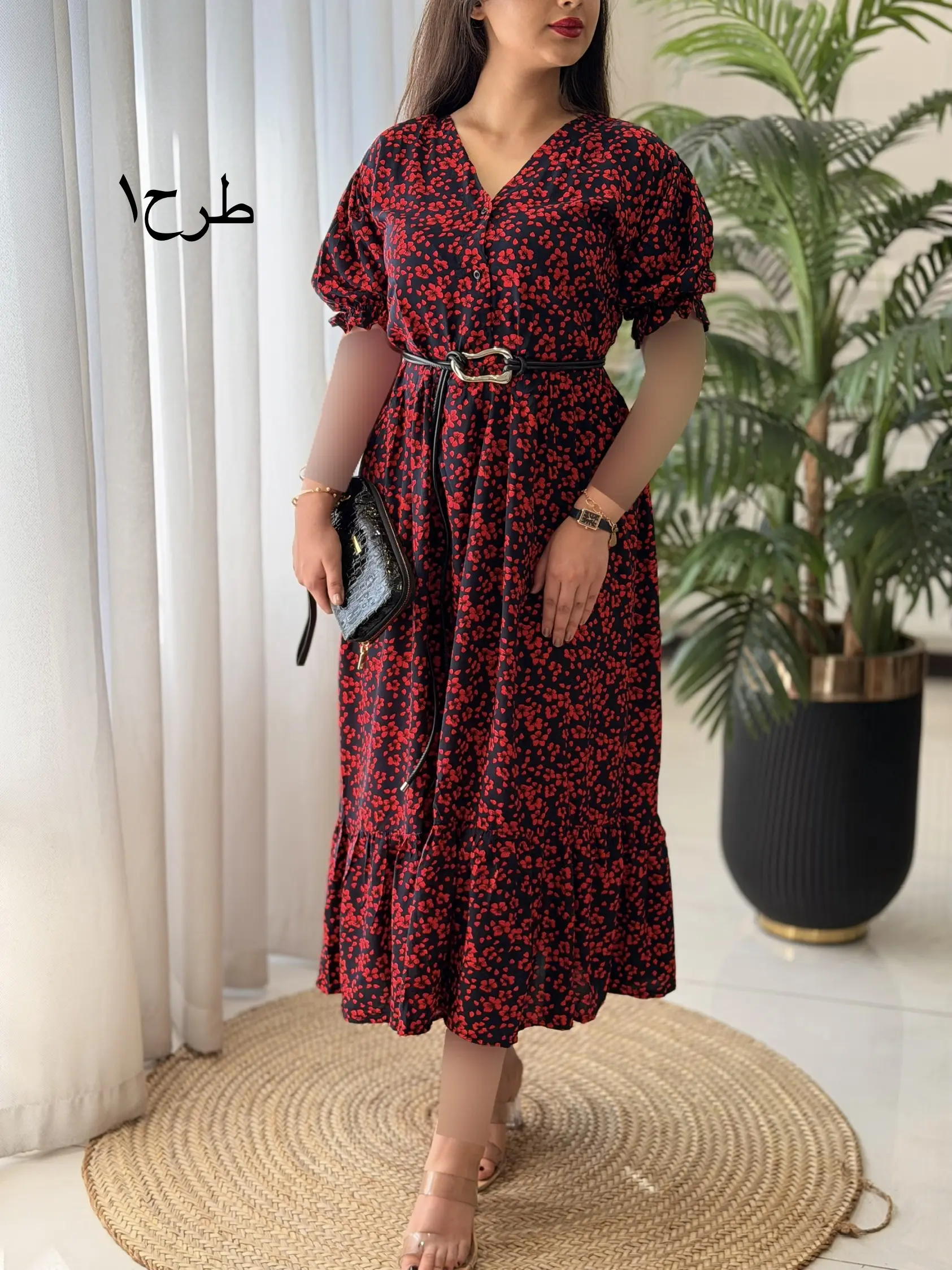 پیراهن بلند تمام نخ مدل ملورا کد2614