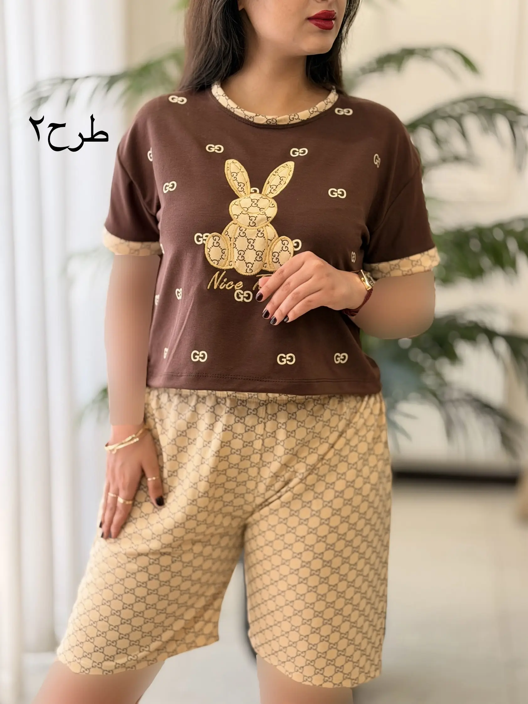 ست کراپ شورتک پنبه ای