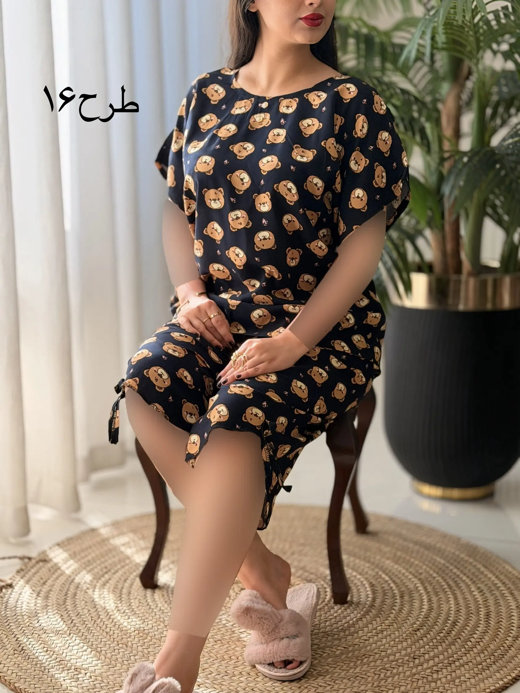 ست تیشرت شلوارک نخی برمودا کد2610