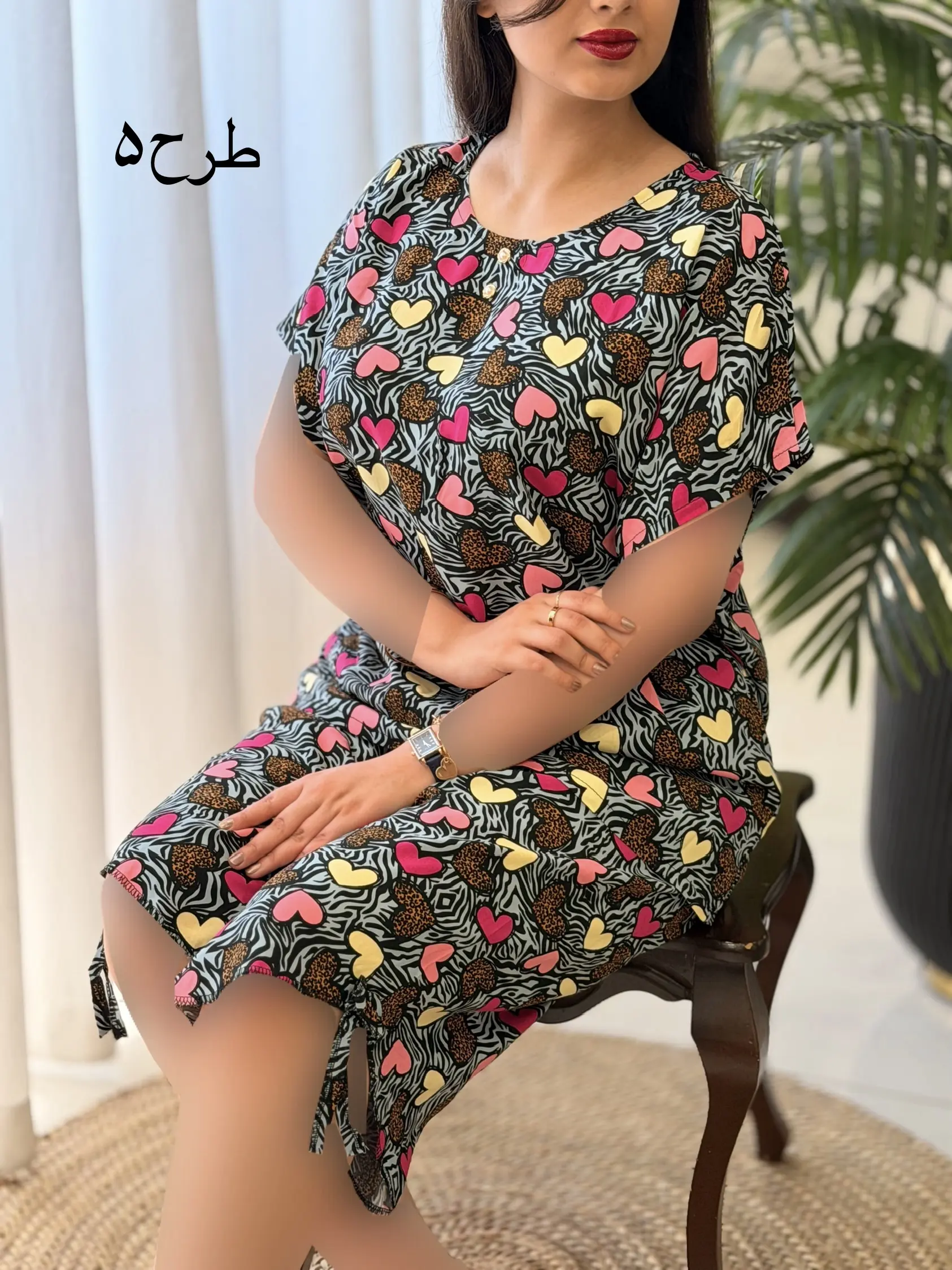 ست تیشرت شلوارک نخی برمودا کد2610
