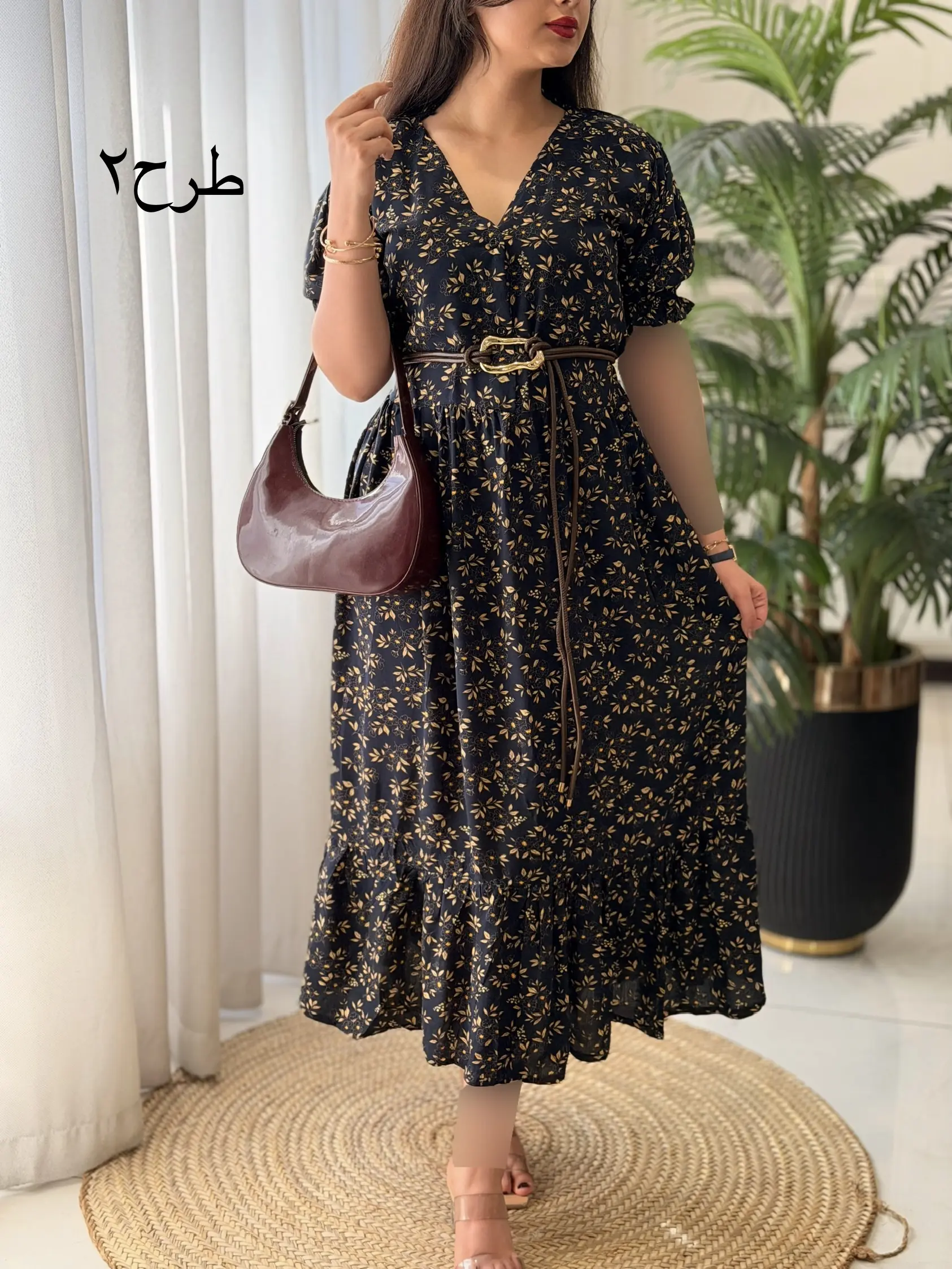 پیراهن بلند تمام نخ مدل ملورا کد2614