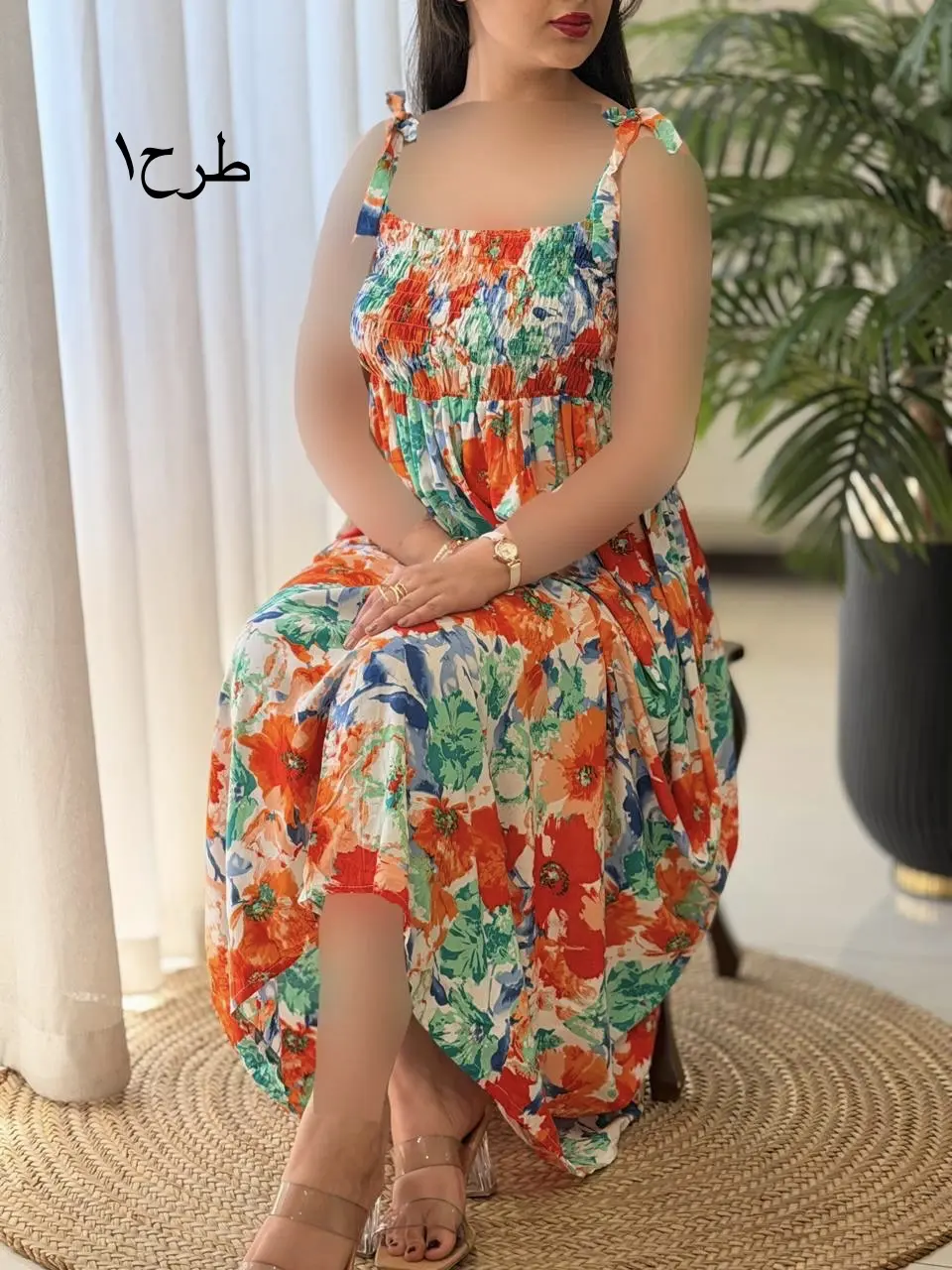 پیراهن بلند تمام نخ ستین کد2620