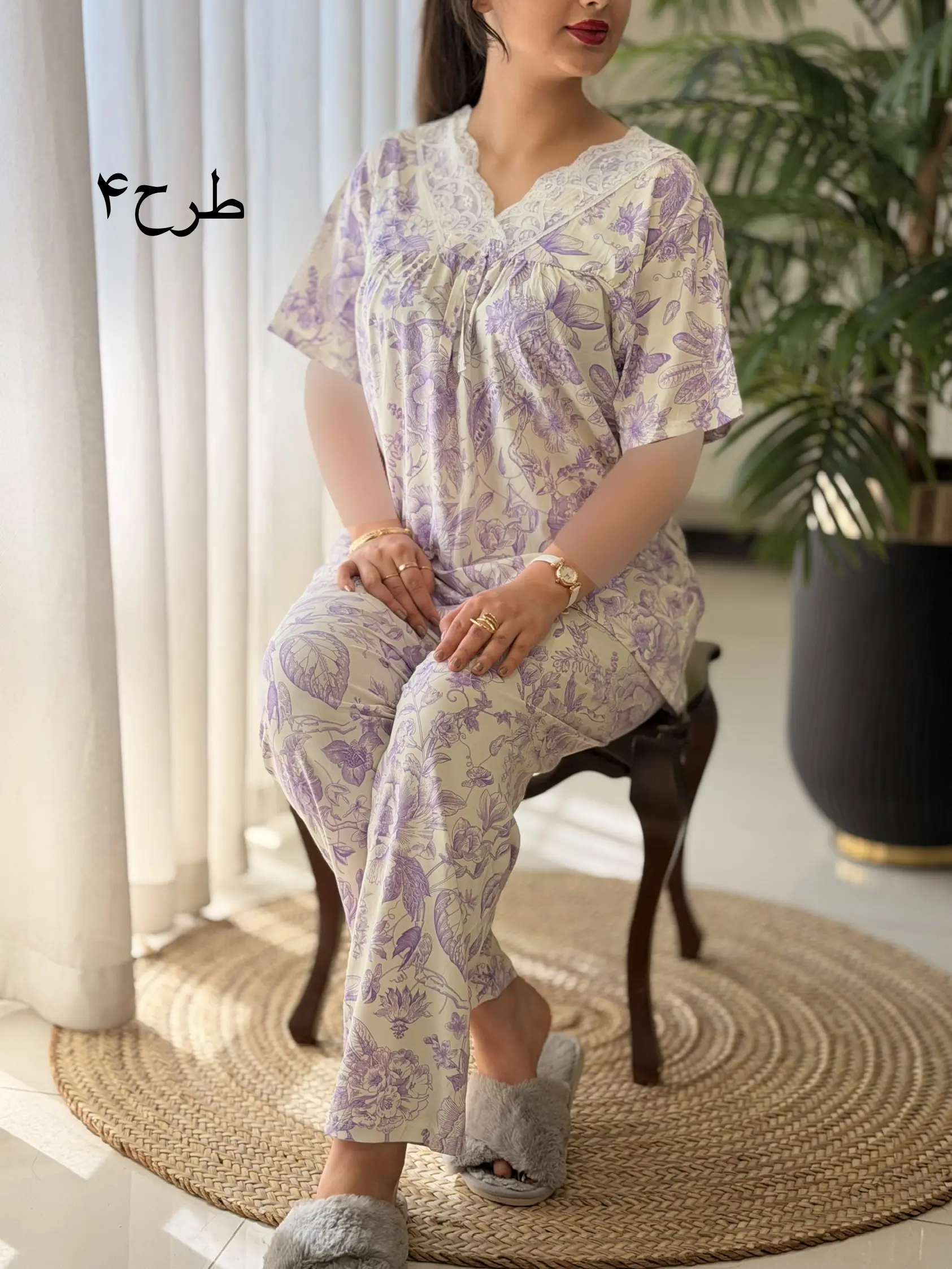 ست تیشرت شلوار گیاهی وارداتی کد2617