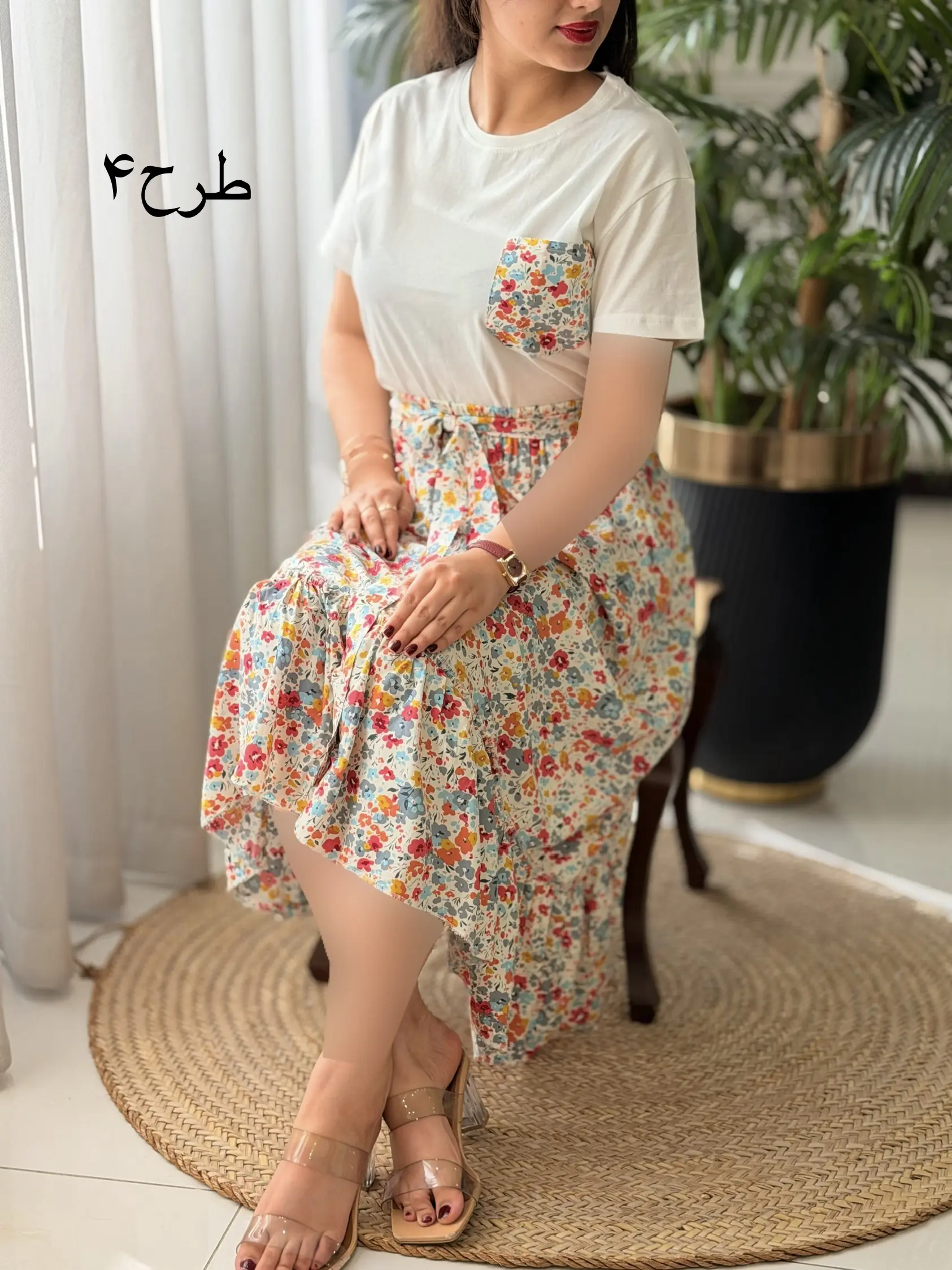 ست تیشرن دامن تک جیب کد2683