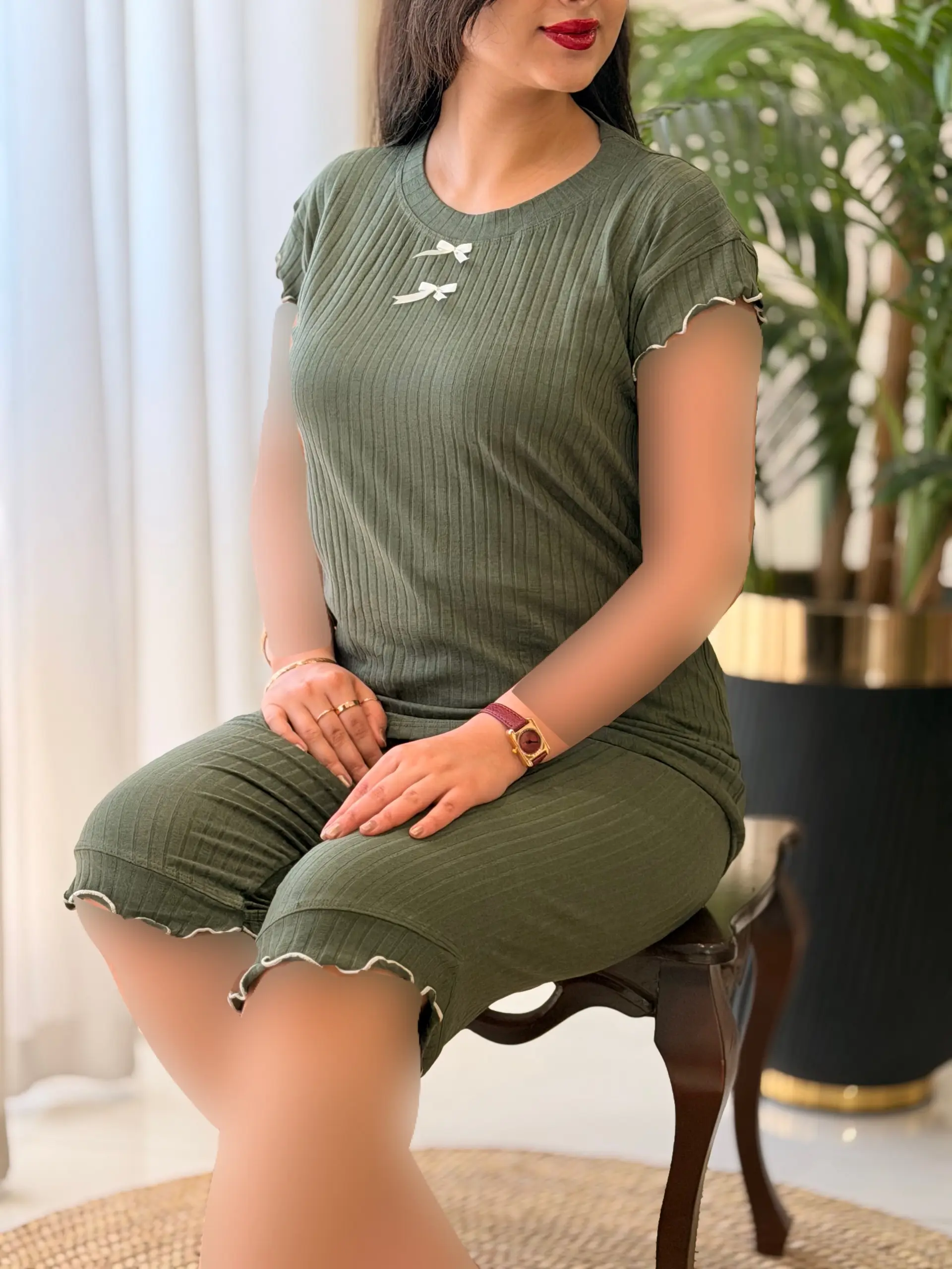ست تیشرت شلوارک آکاردئونی کد2625