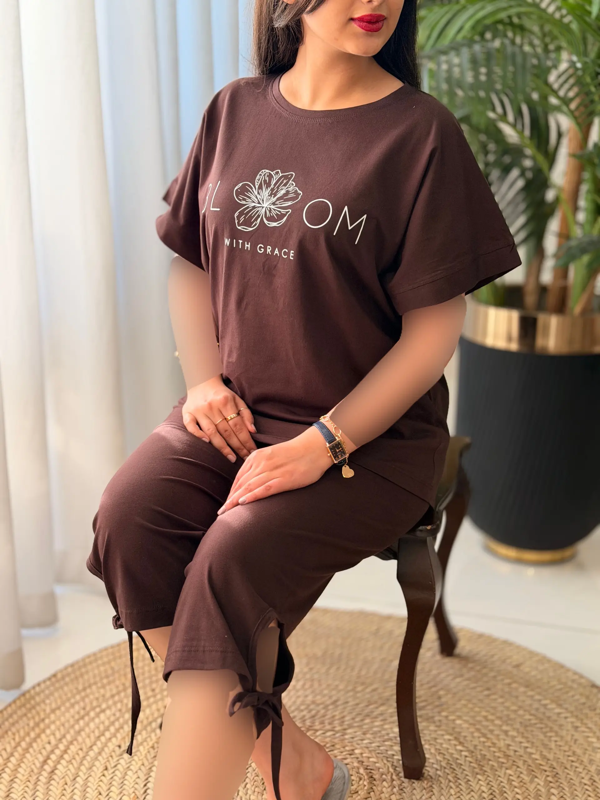 ست تیشرت شلوارک گل کد2630