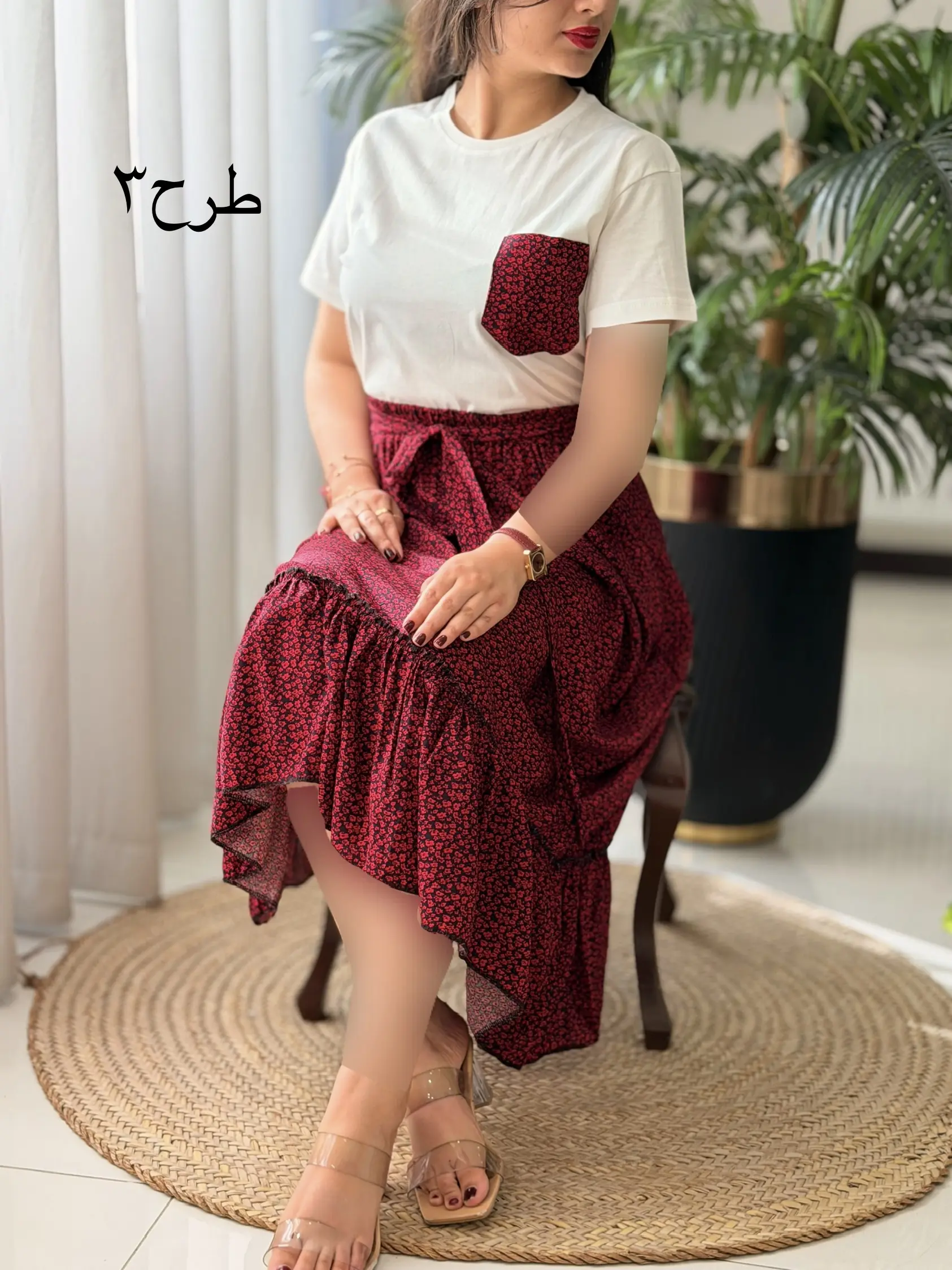ست تیشرن دامن تک جیب کد2683