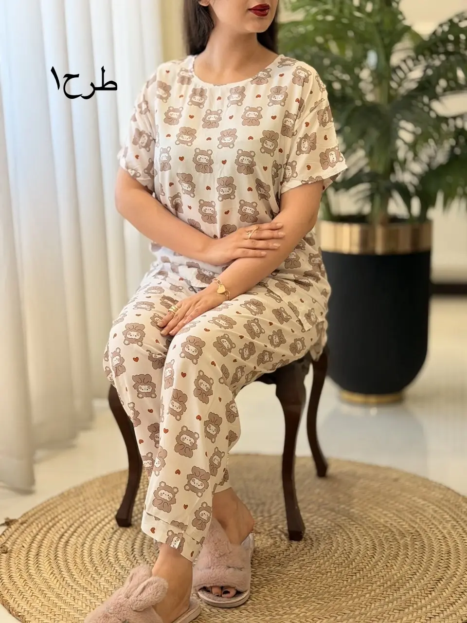 ست تیشرت شلوار تمام نخ کد2623