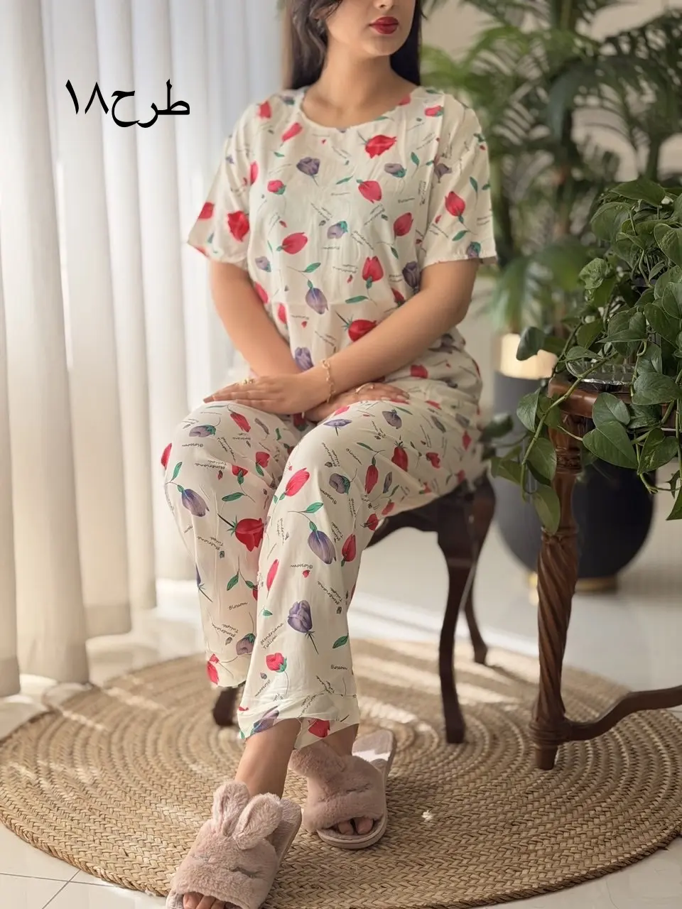 ست تیشرت شلوار تمام نخ کد2623