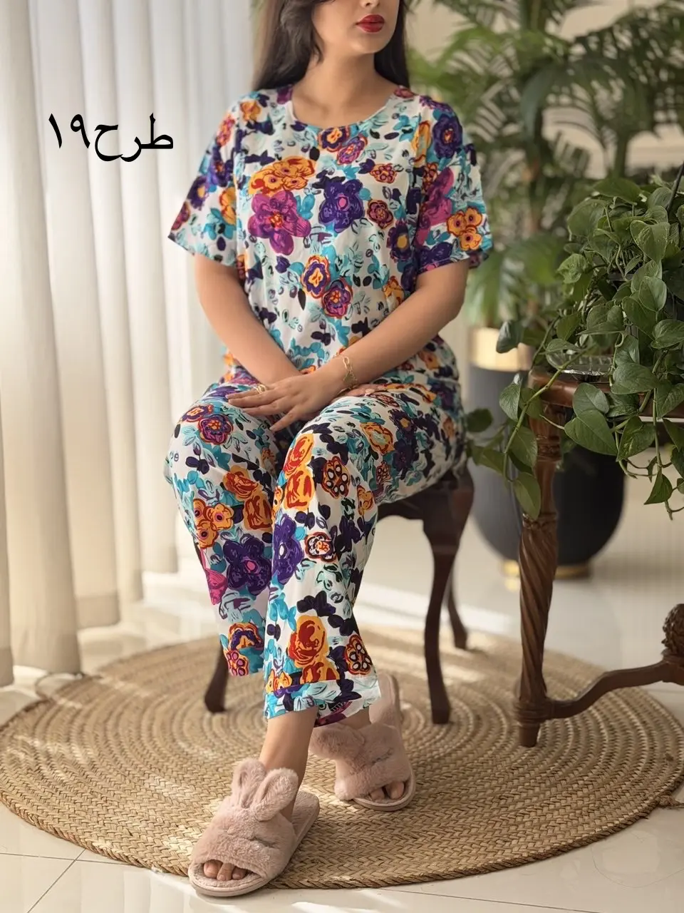 ست تیشرت شلوار تمام نخ کد2623