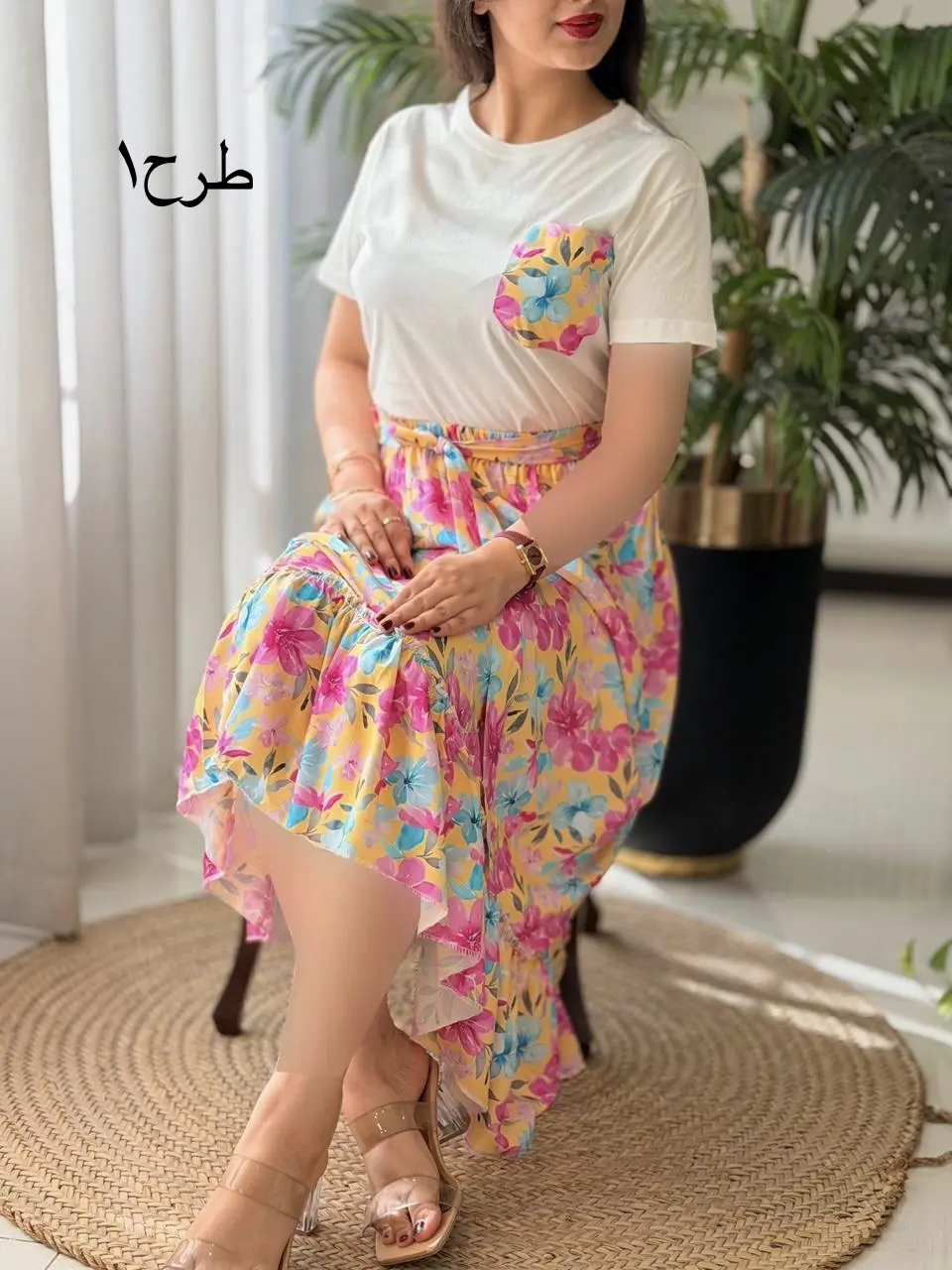 ست تیشرن دامن تک جیب کد2683