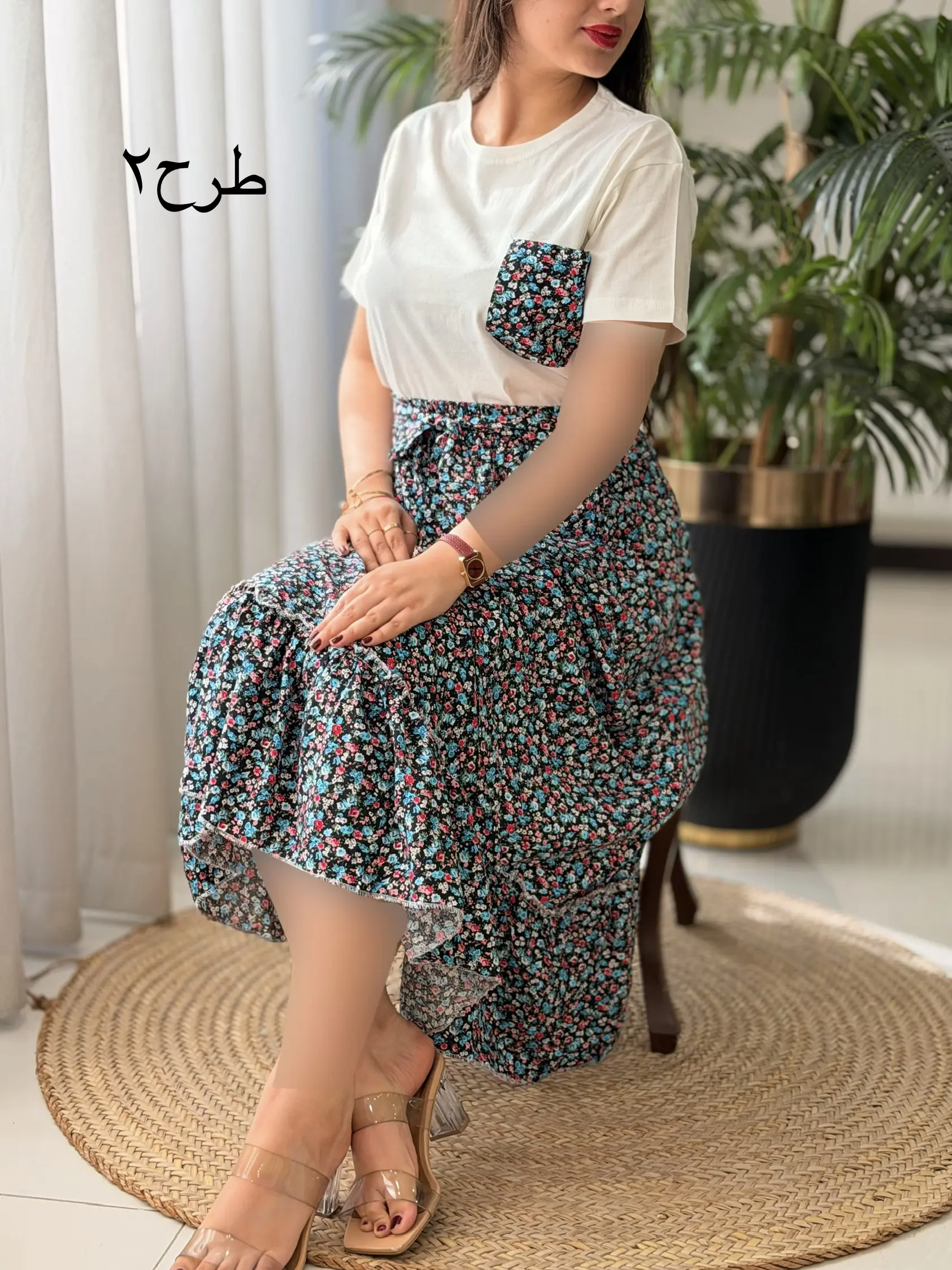 ست تیشرن دامن تک جیب کد2683