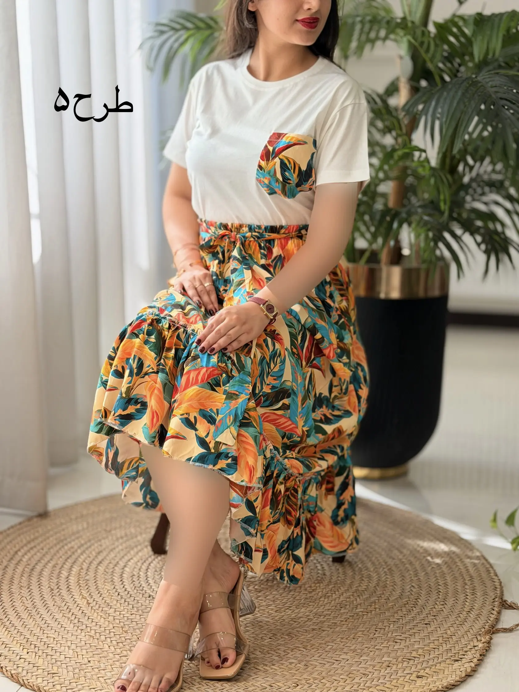 ست تیشرن دامن تک جیب کد2683