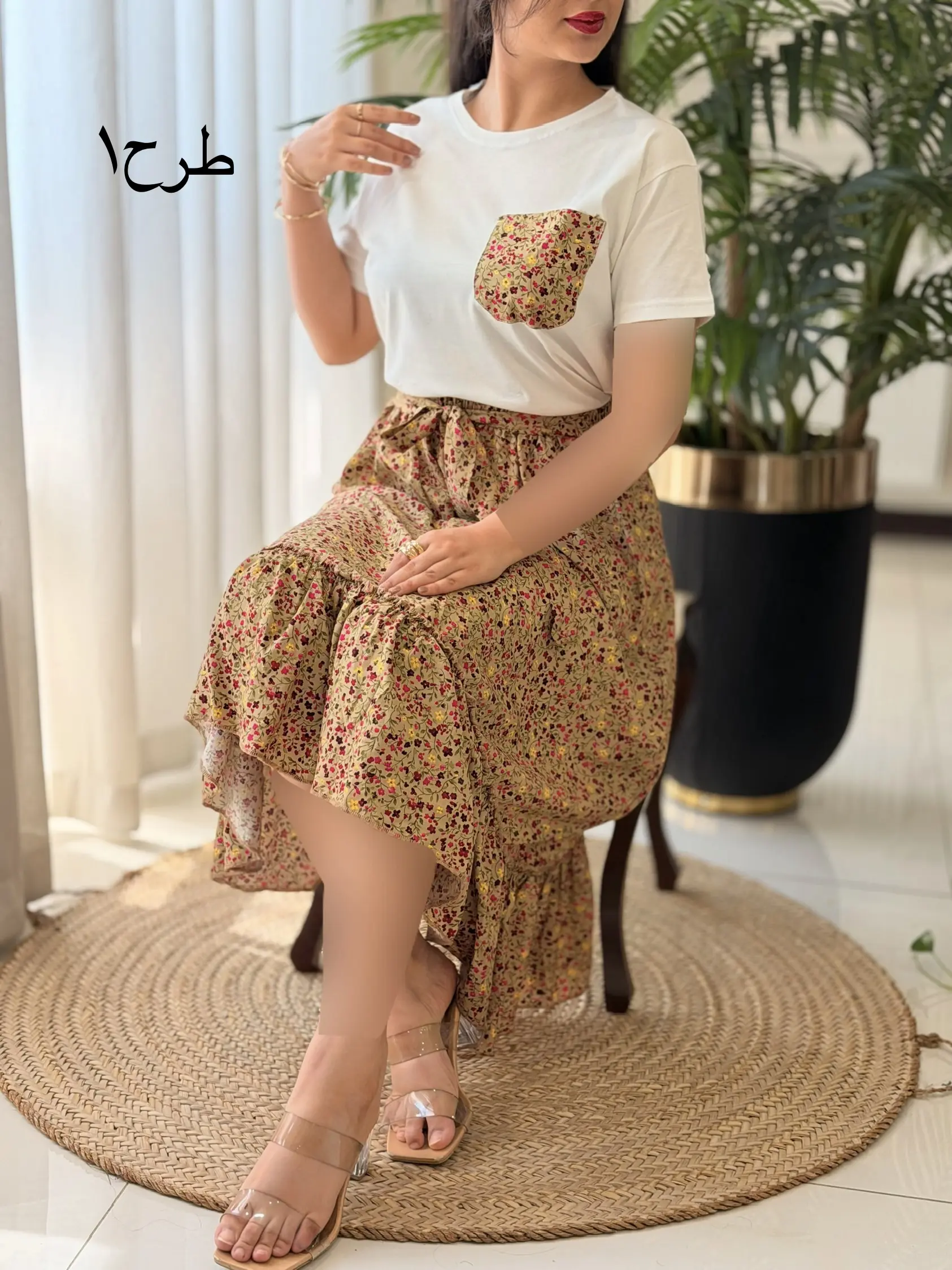 ست تیشرت دامن تک جیب کد2660