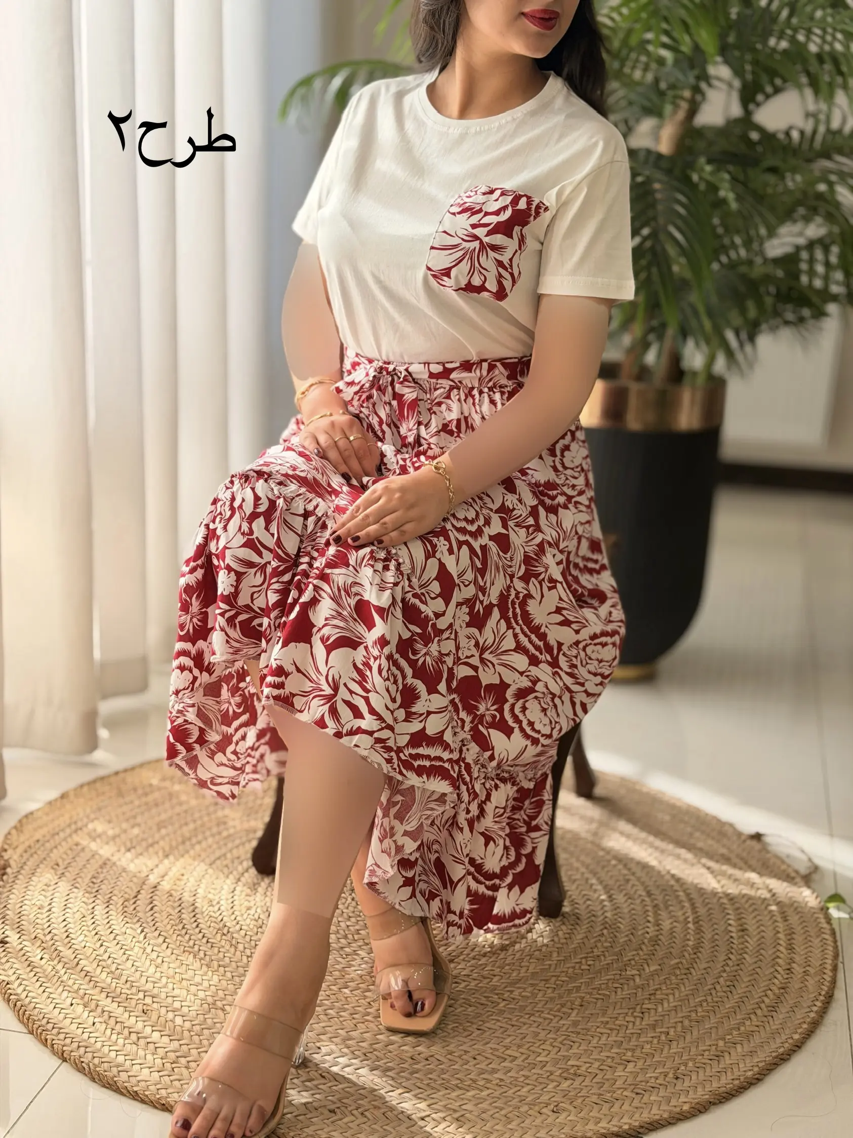 ست تیشرت دامن تک جیب کد2667
