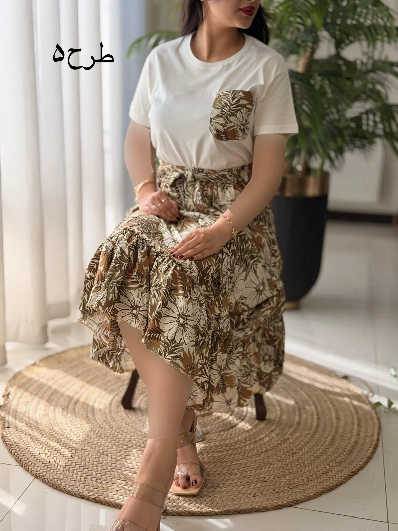 ست تیشرت دامن تک جیب کد2667