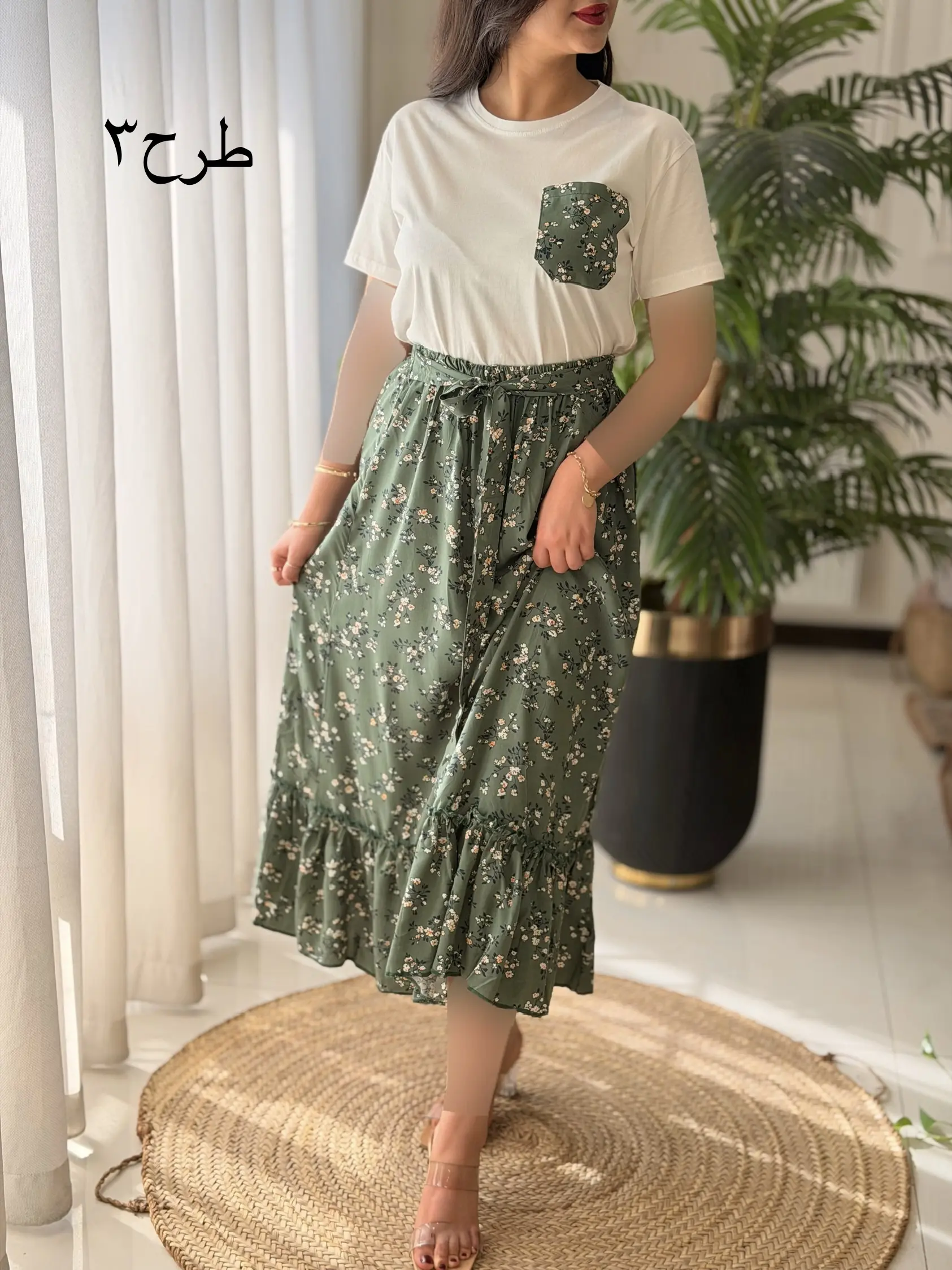 ست تیشرت دامن تک جیب کد2667