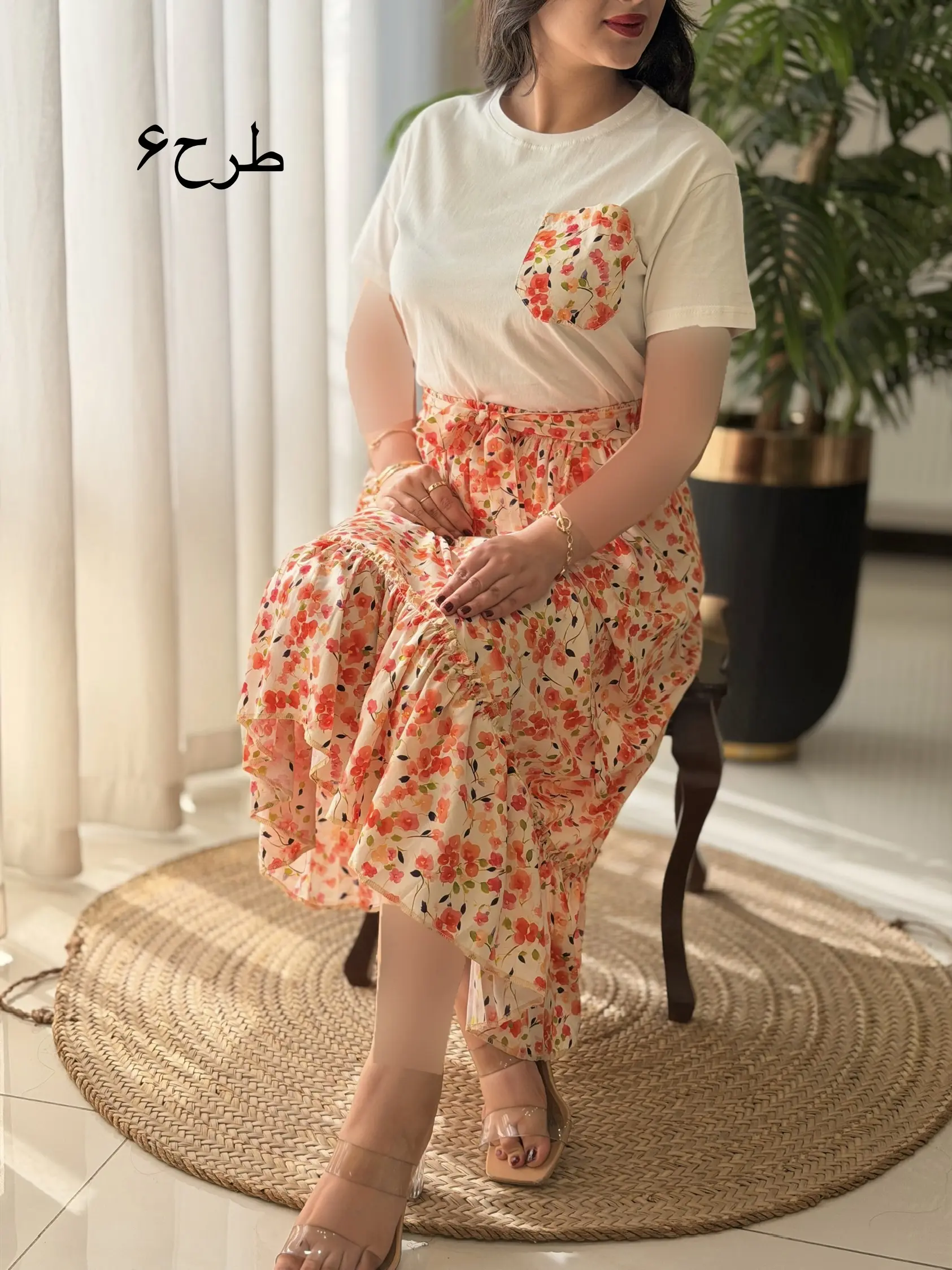 ست تیشرت دامن تک جیب کد2667