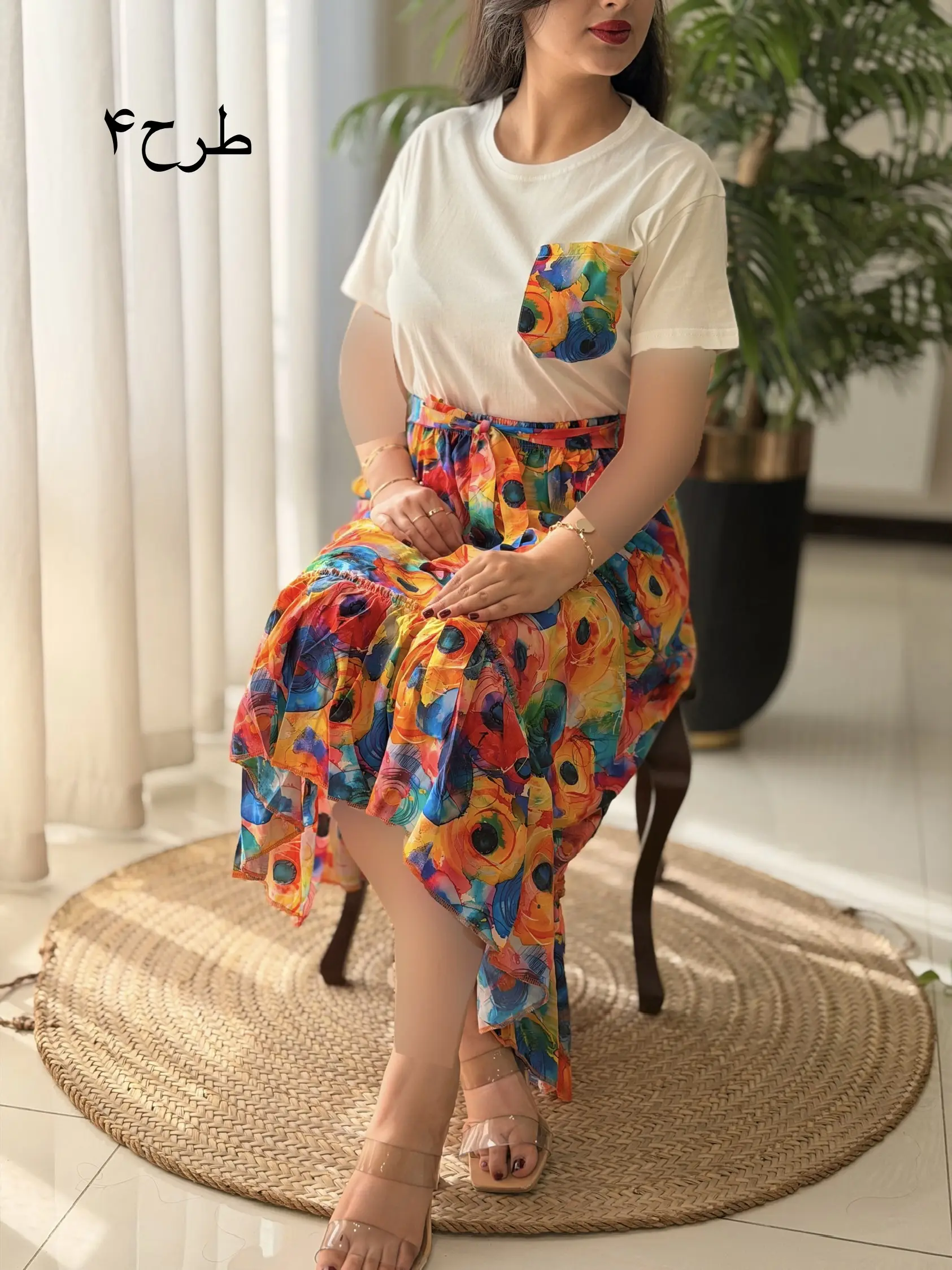 ست تیشرت دامن تک جیب کد2667