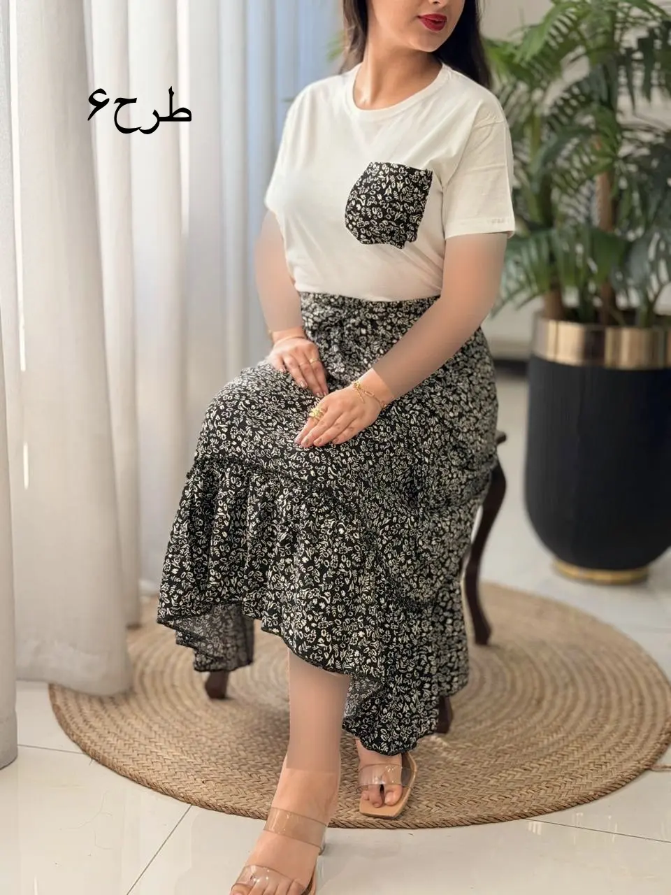 ست تیشرت دامن تک جیب کد2660