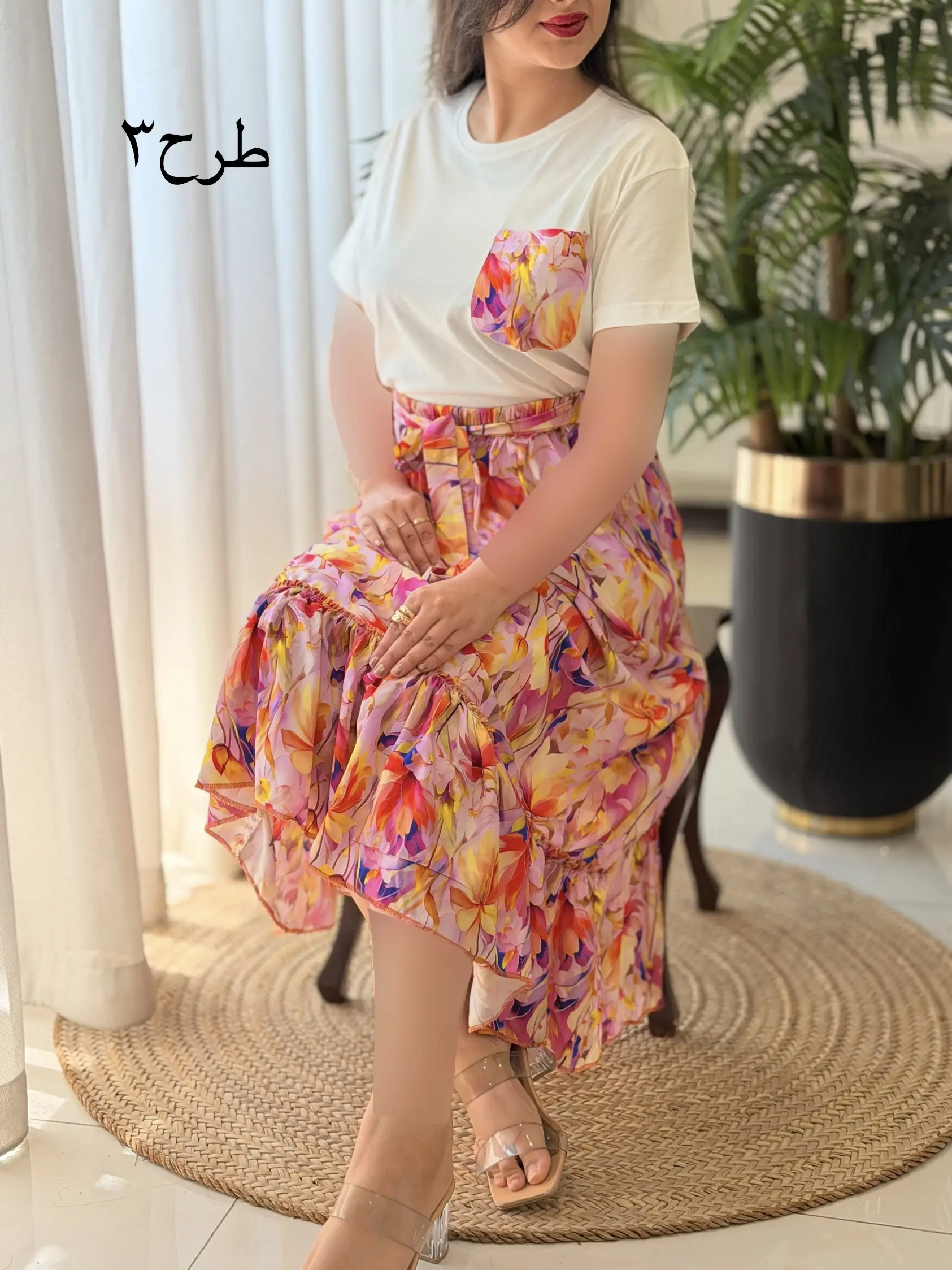 ست تیشرت دامن تک جیب کد2660