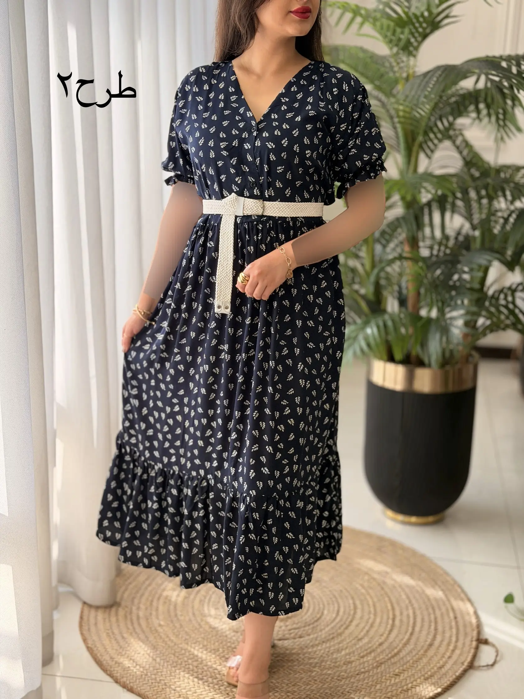 پیراهن بلند تمام نخ ملورا کد2663