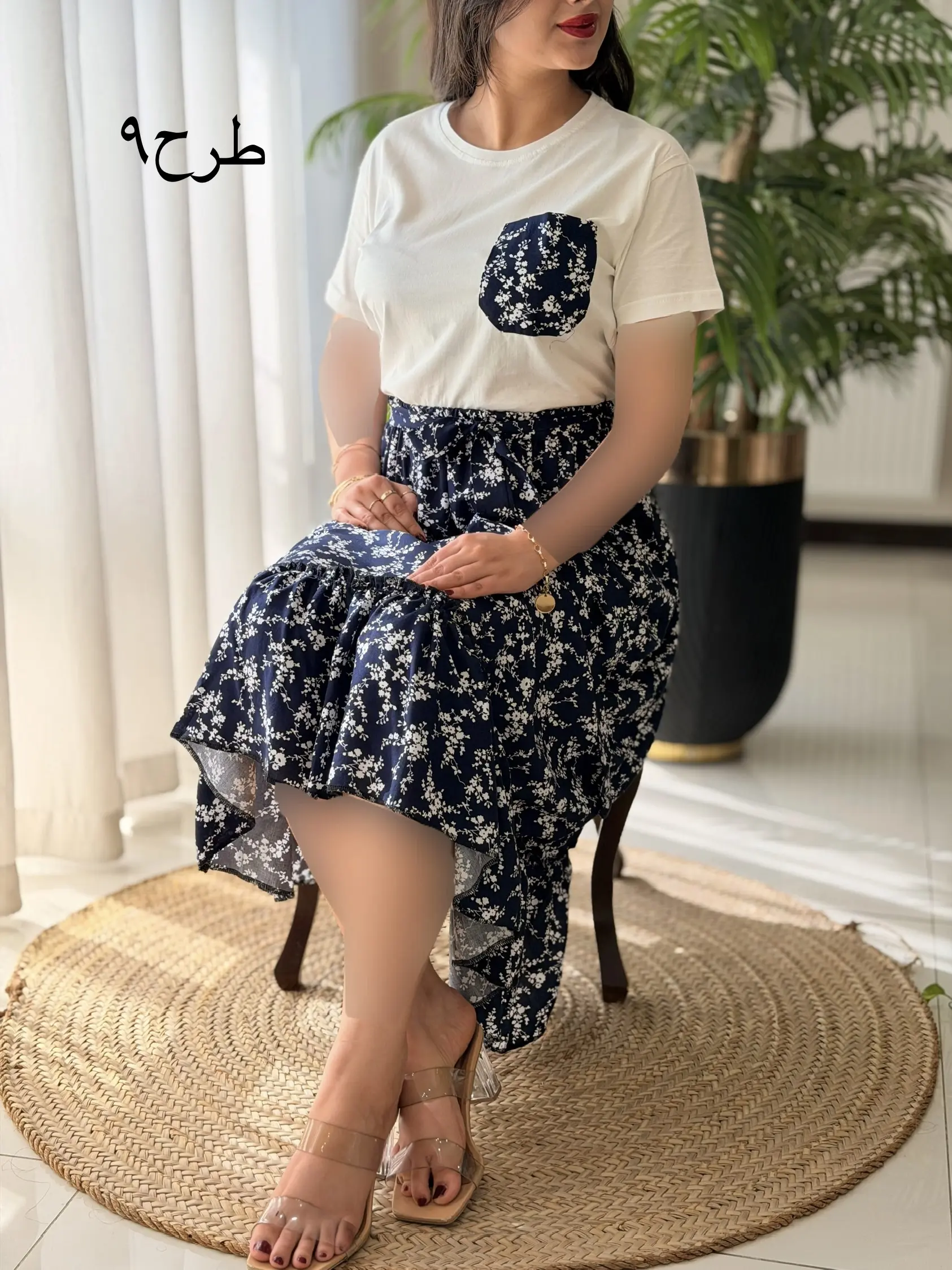 ست تیشرت دامن تک جیب کد2667