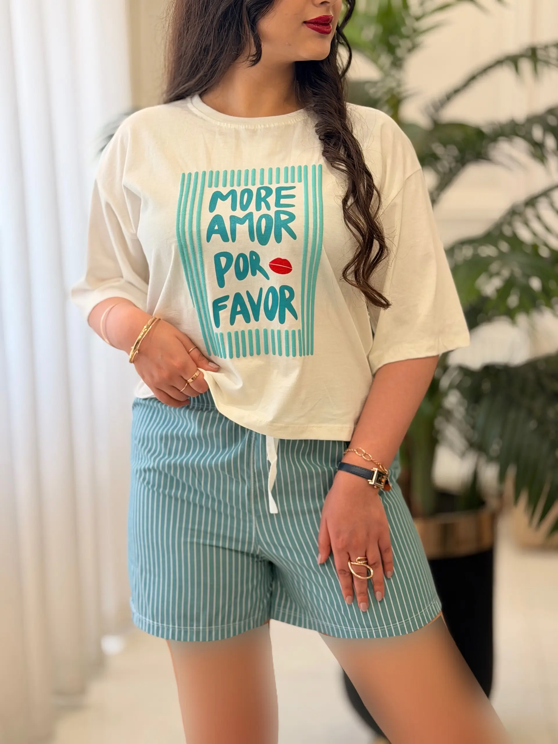 ست تیشرت شورتک نخپنبه کد2642