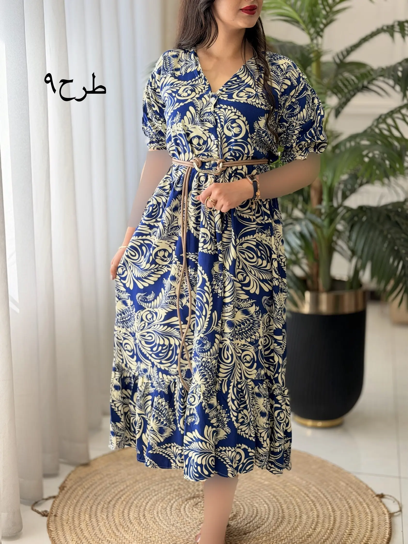 پیراهن بلند تمام نخ ملورا کد2626