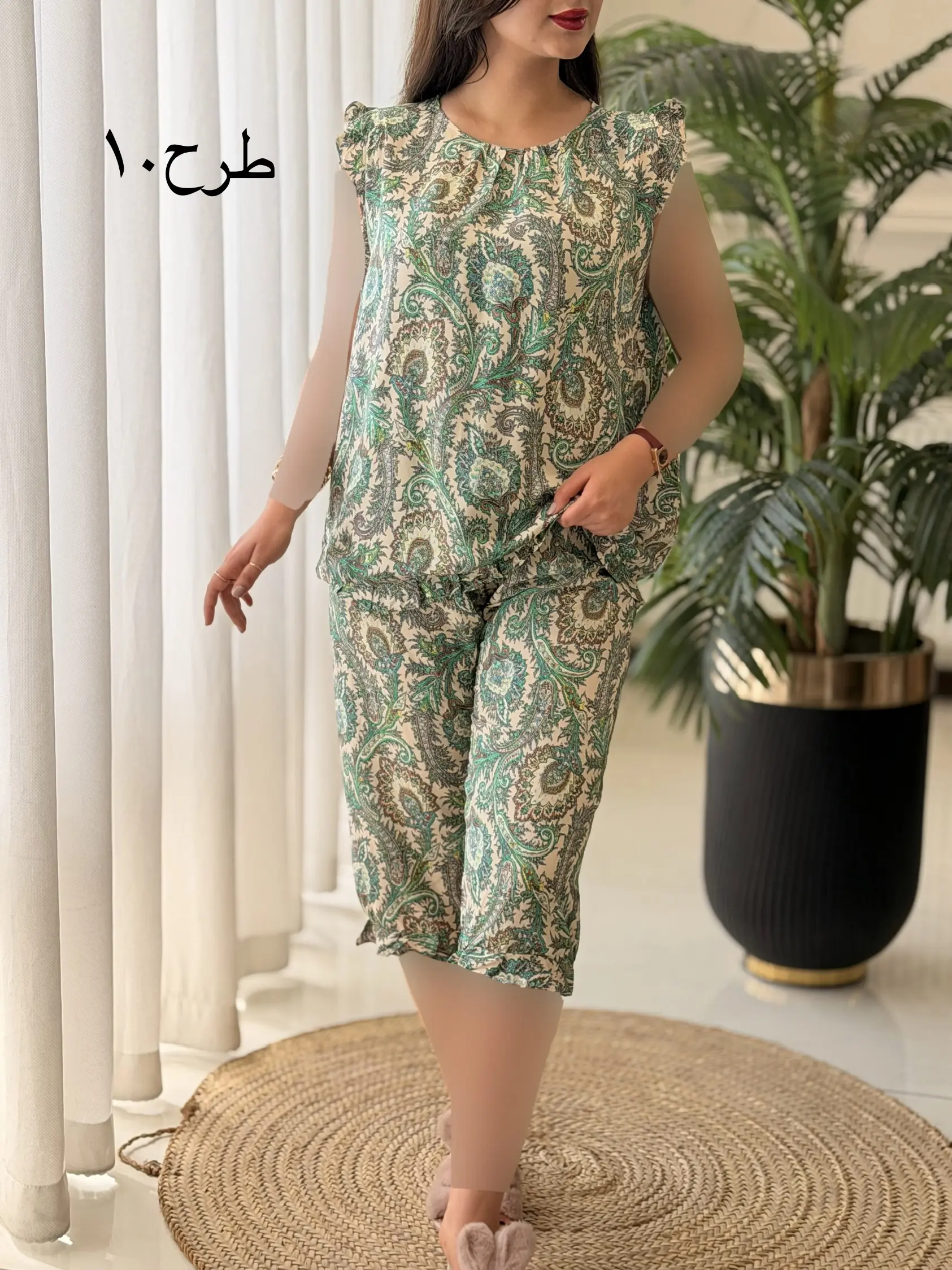 ست تاپ شلوارک چین دار کد2639