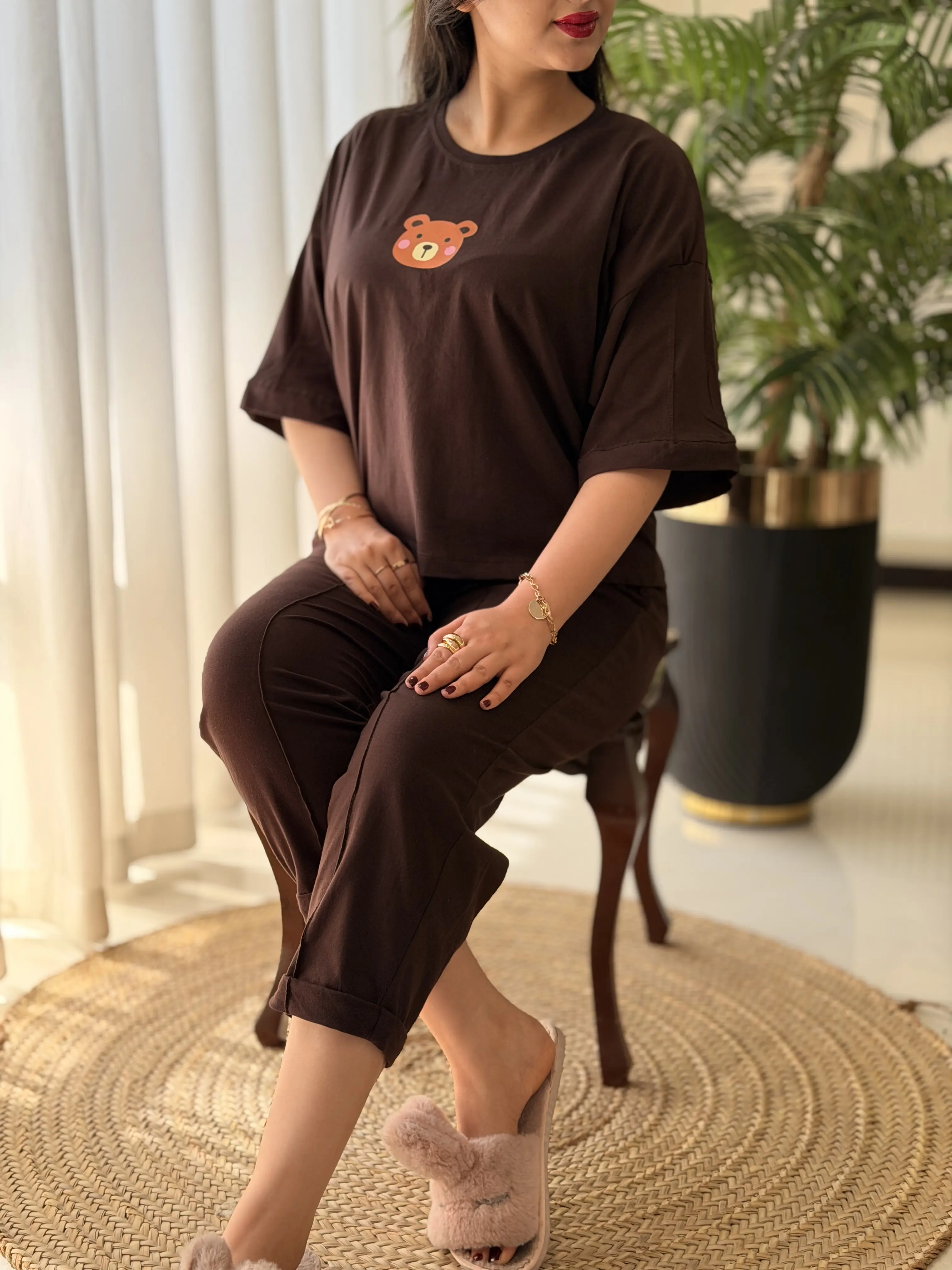 ست تیشرت شلوار طرح دار کد2673