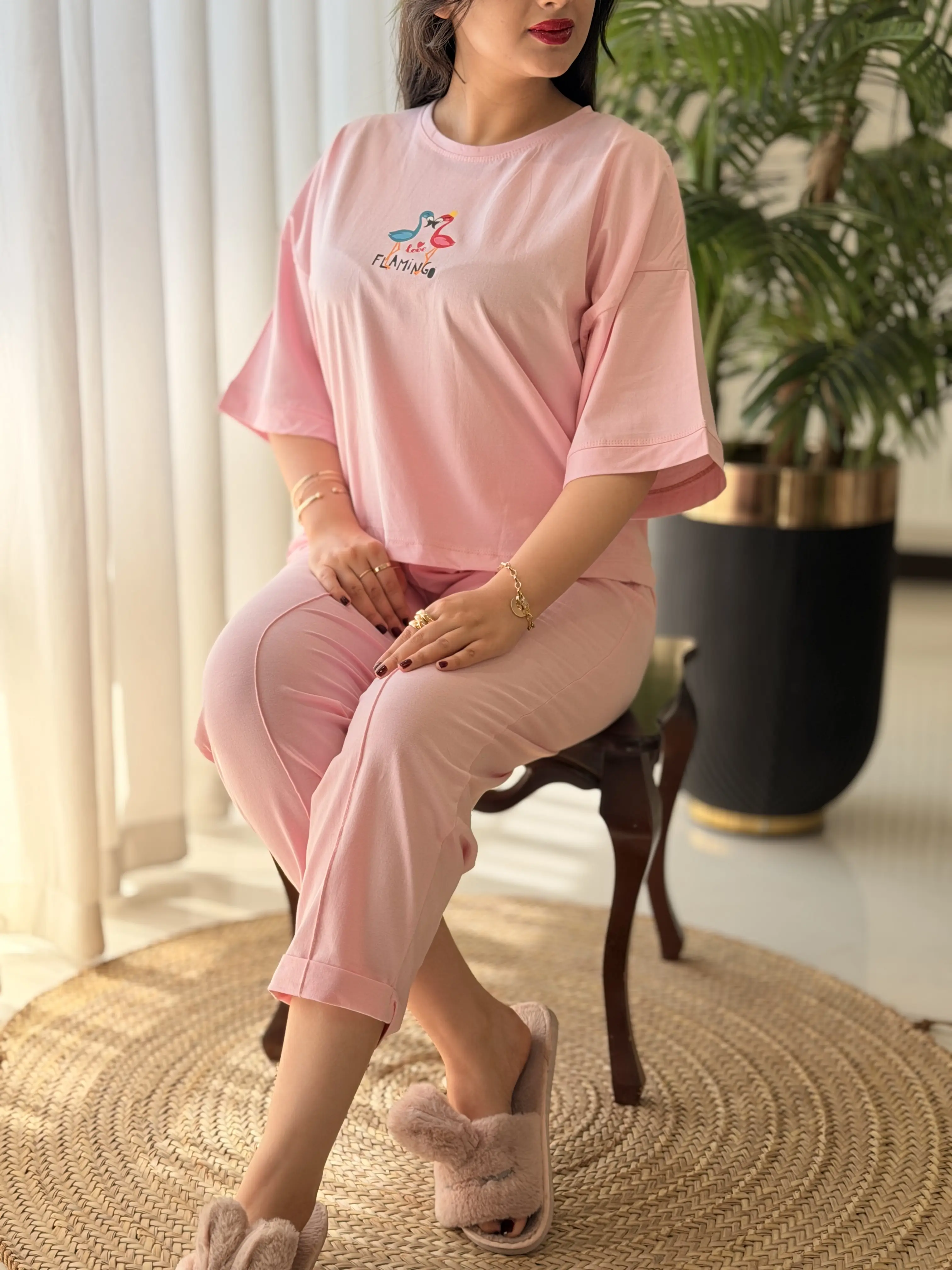 ست تیشرت شلوار طرح دار کد2673
