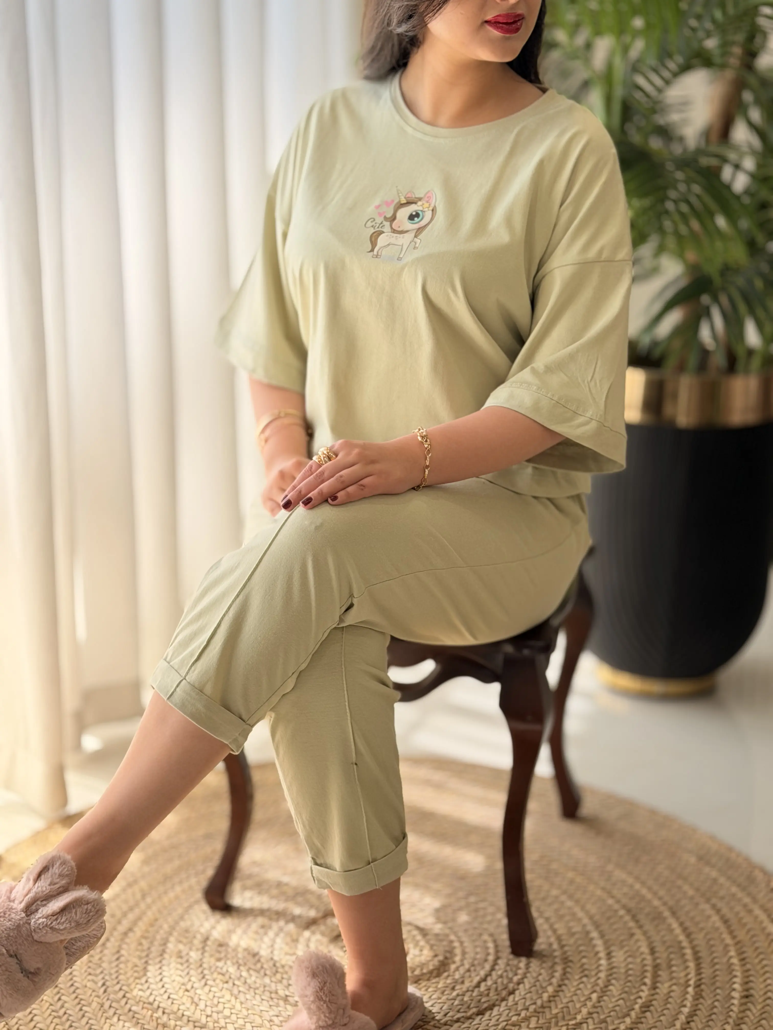 ست تیشرت شلوار طرح دار کد2673