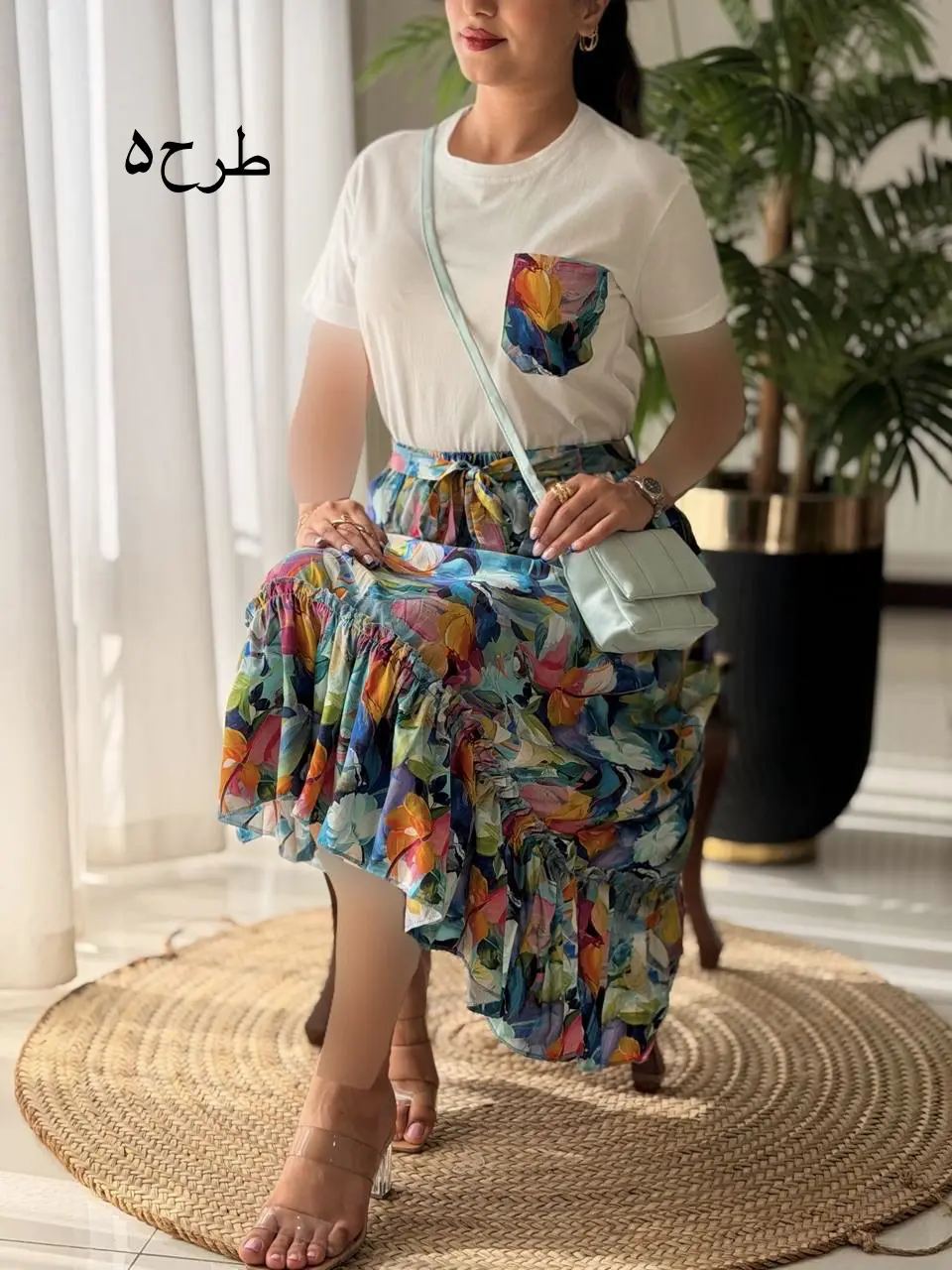 ست تیشرت دامن تک جیب کد2709