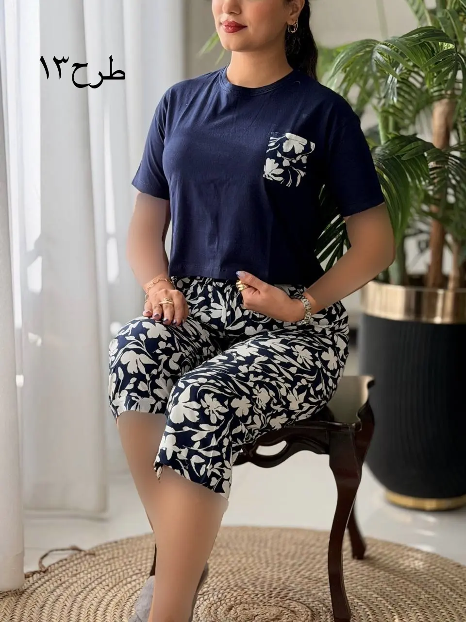 ست کراپ شلوارک ترکیبی کد2648
