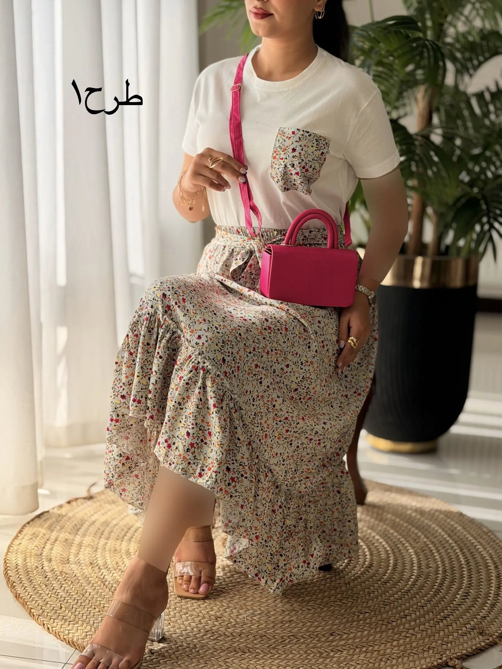 ست تیشرت دامن تک جیب کد2709