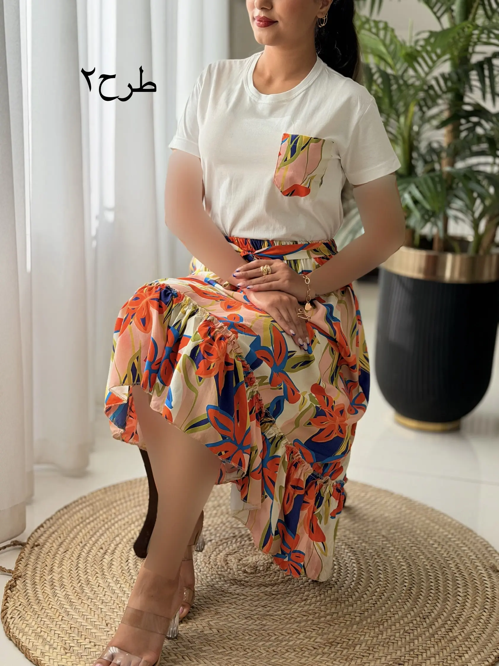ست تیشرت دامن تک جیب کد2721