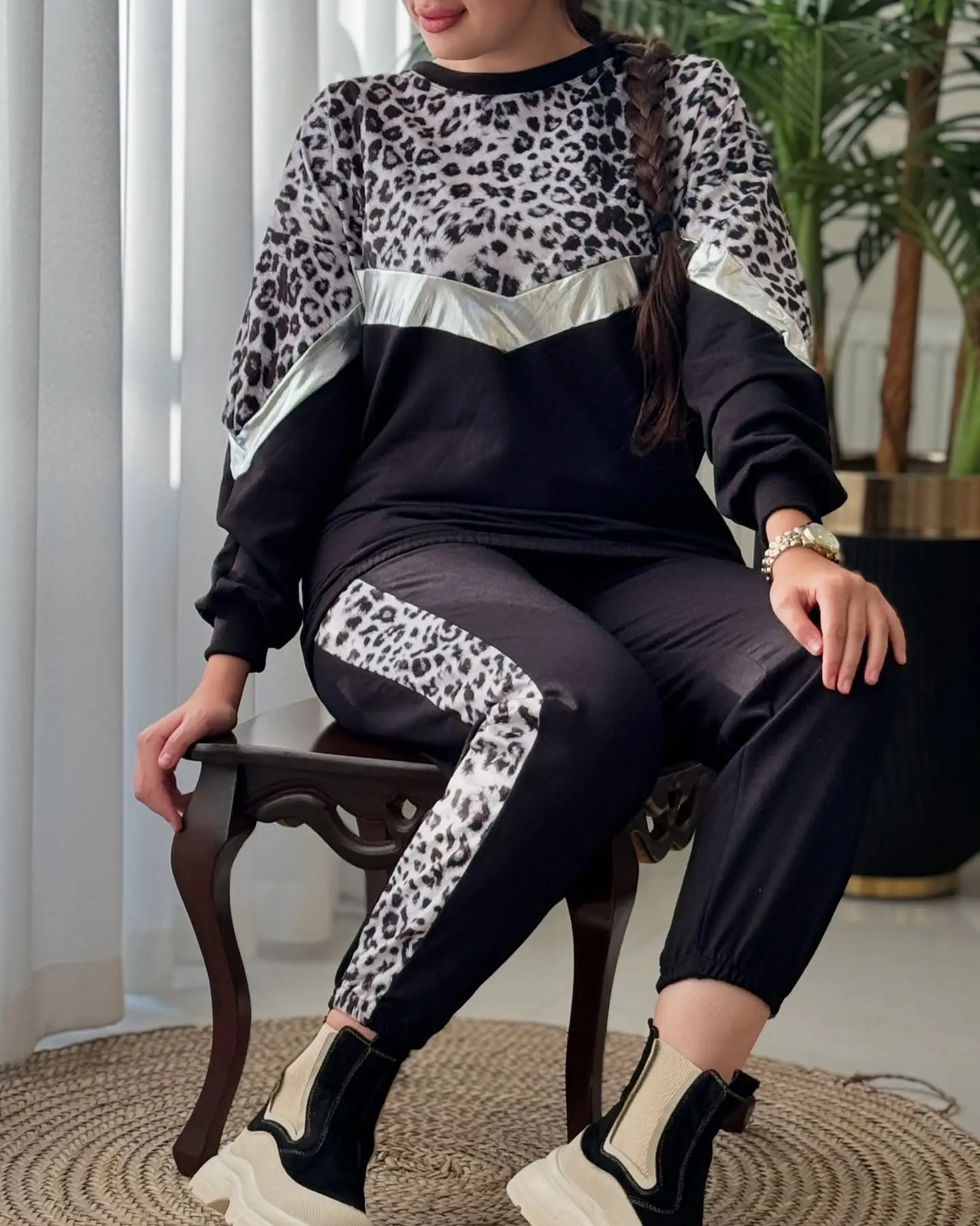ست بلوز شلوار پلنگی کد2725
