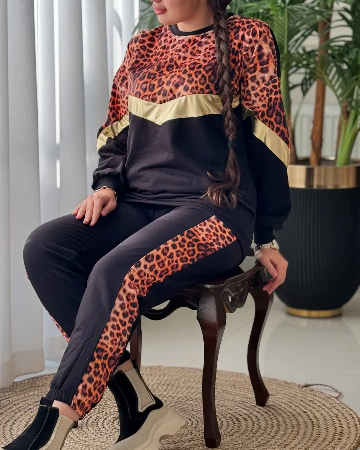 ست بلوز شلوار پلنگی کد2725