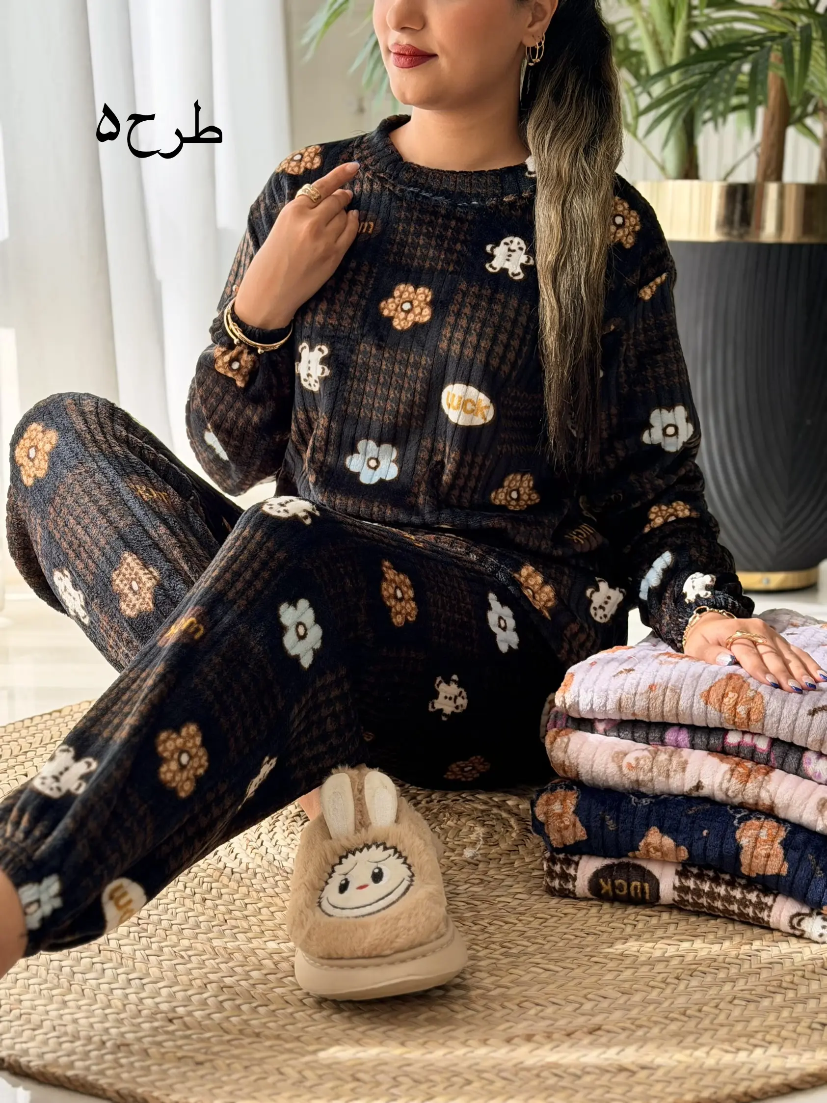 ست بلوز شلوار حوله ای کد2730