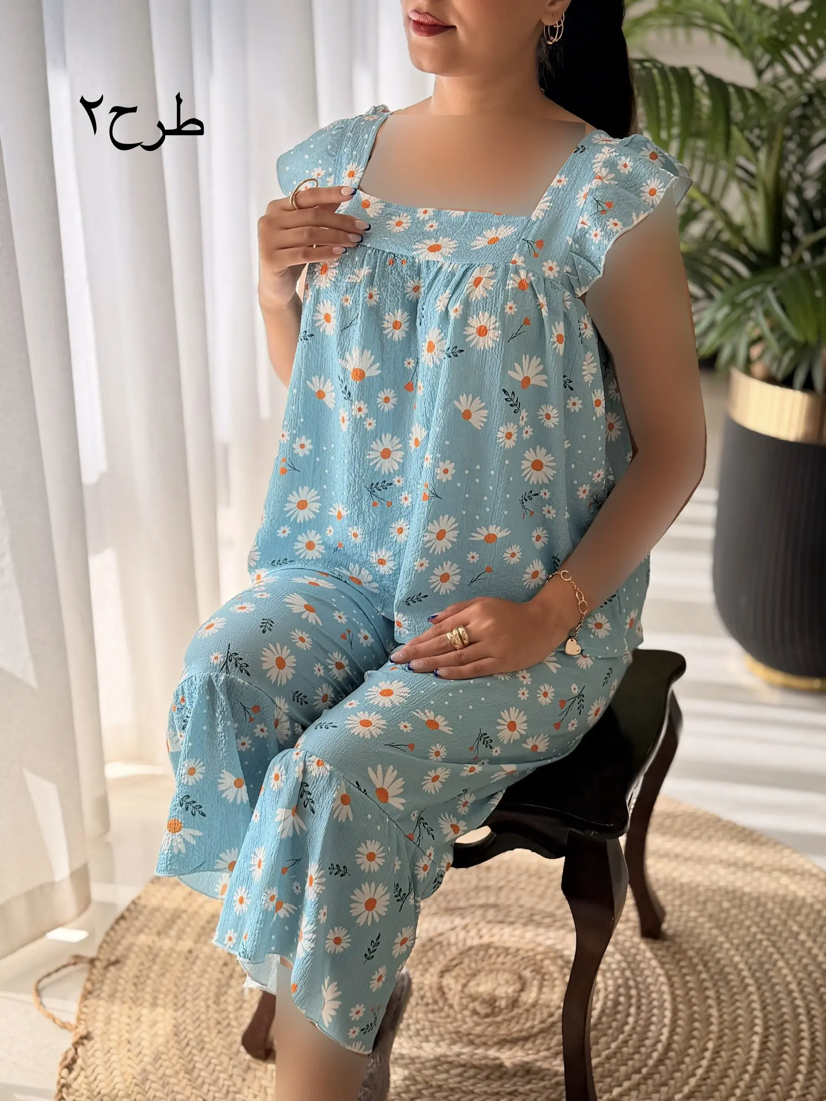 ست تاپ شلوارک چین دار کد2719