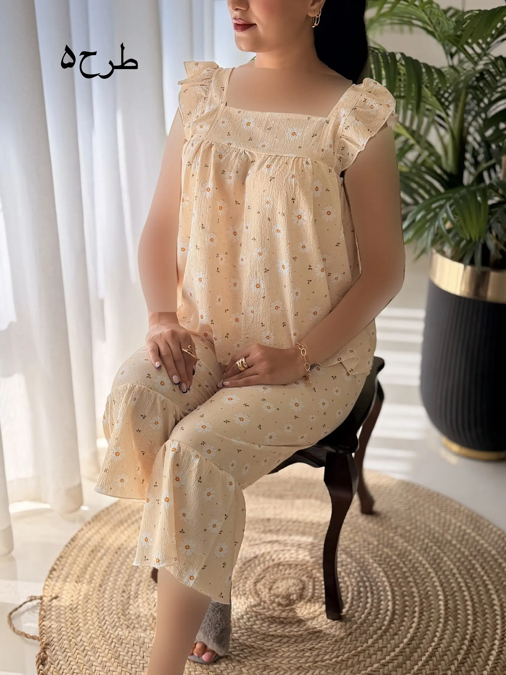 ست تاپ شلوارک چین دار کد2719