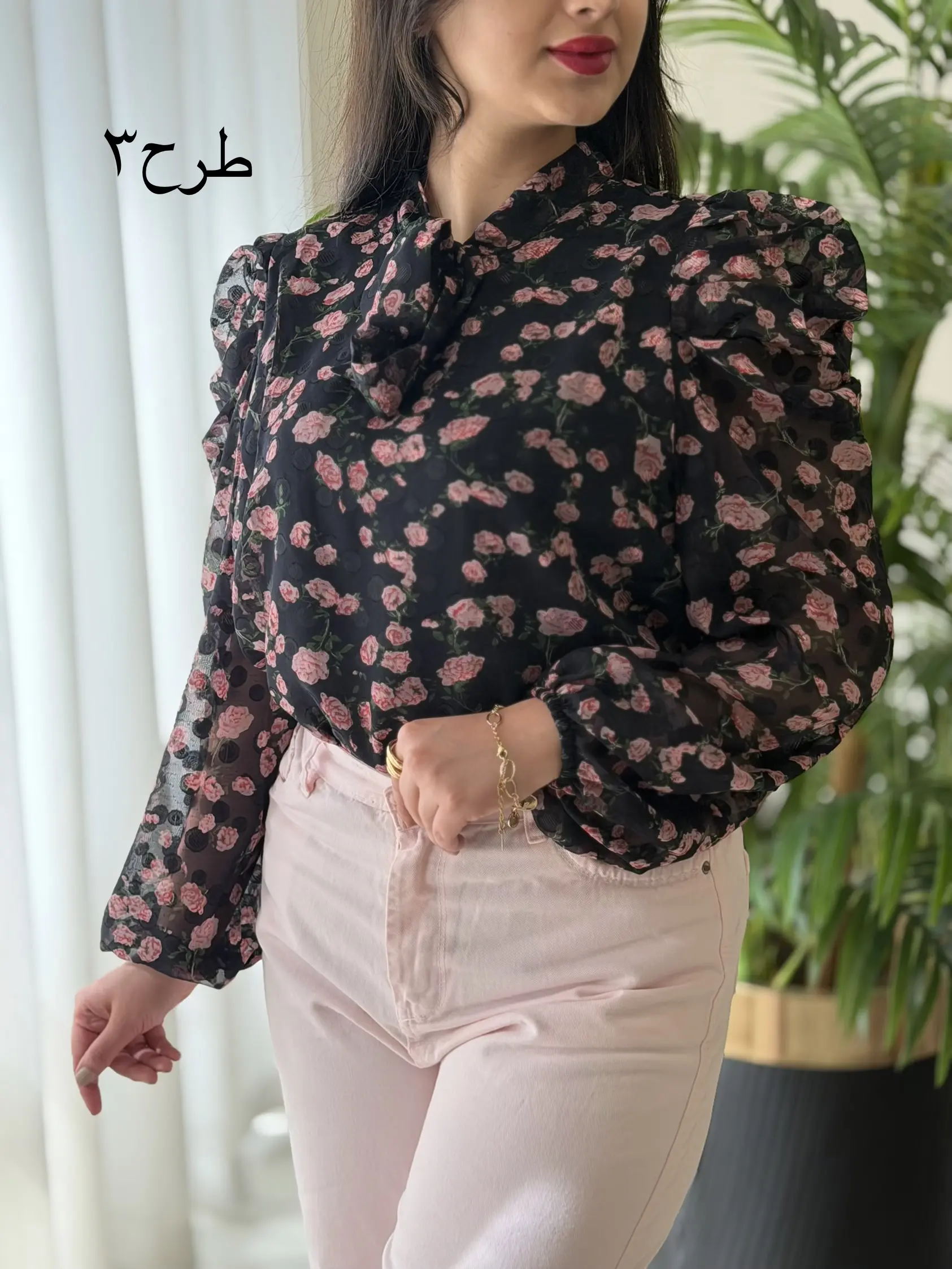 شومیز آستین پفی کد2449