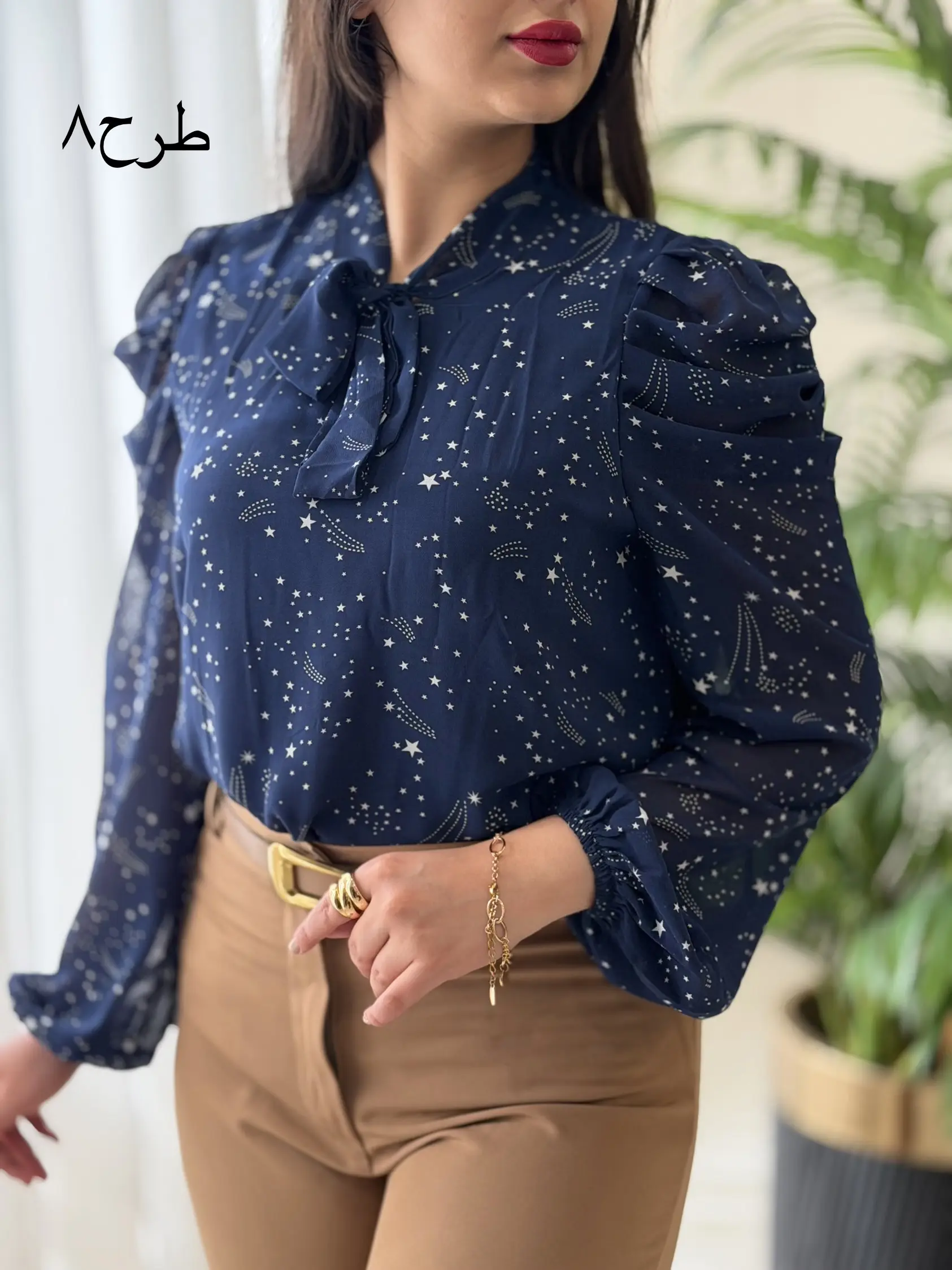 شومیز آستین پفی کد2449