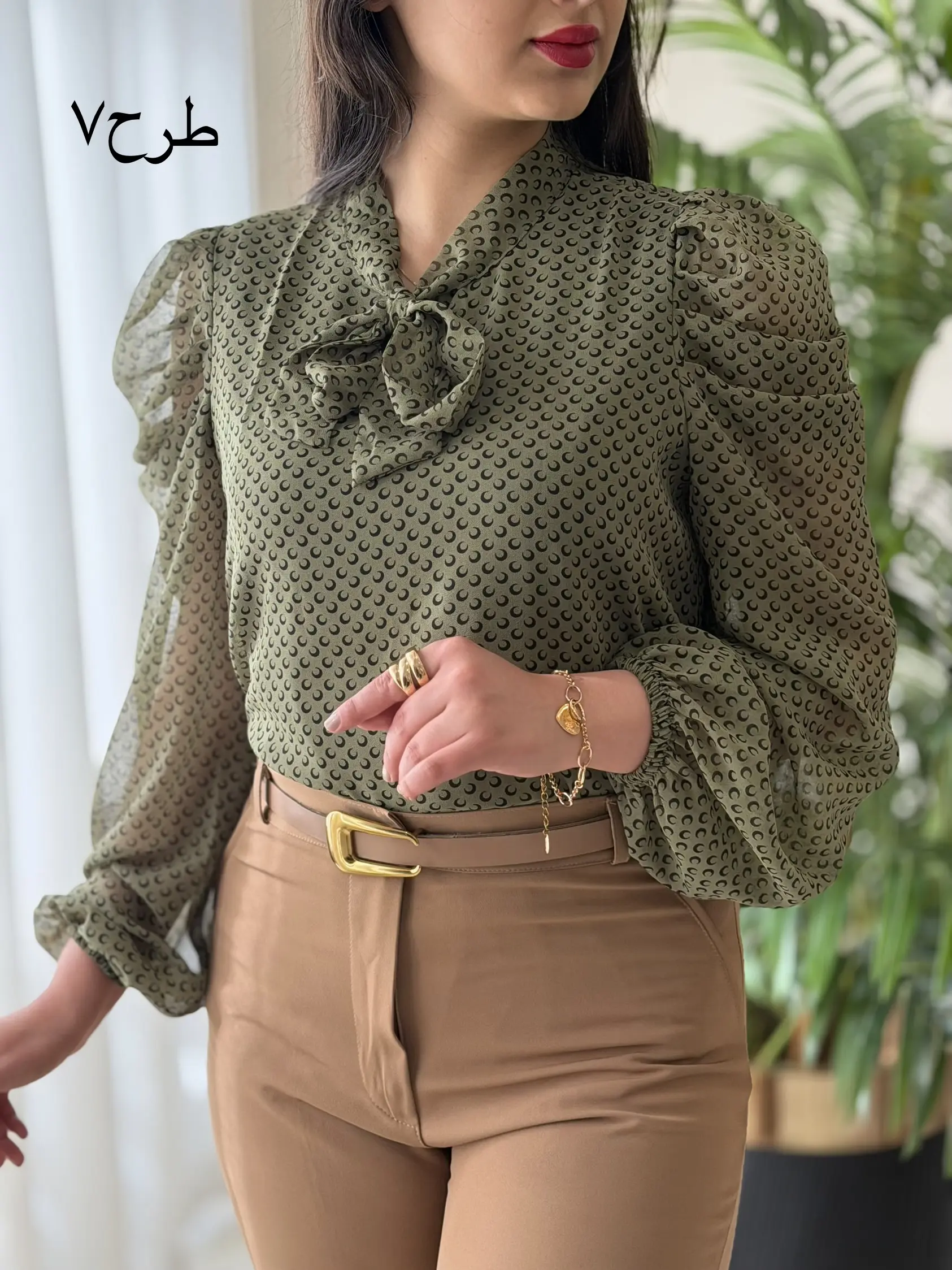 شومیز آستین پفی کد2449