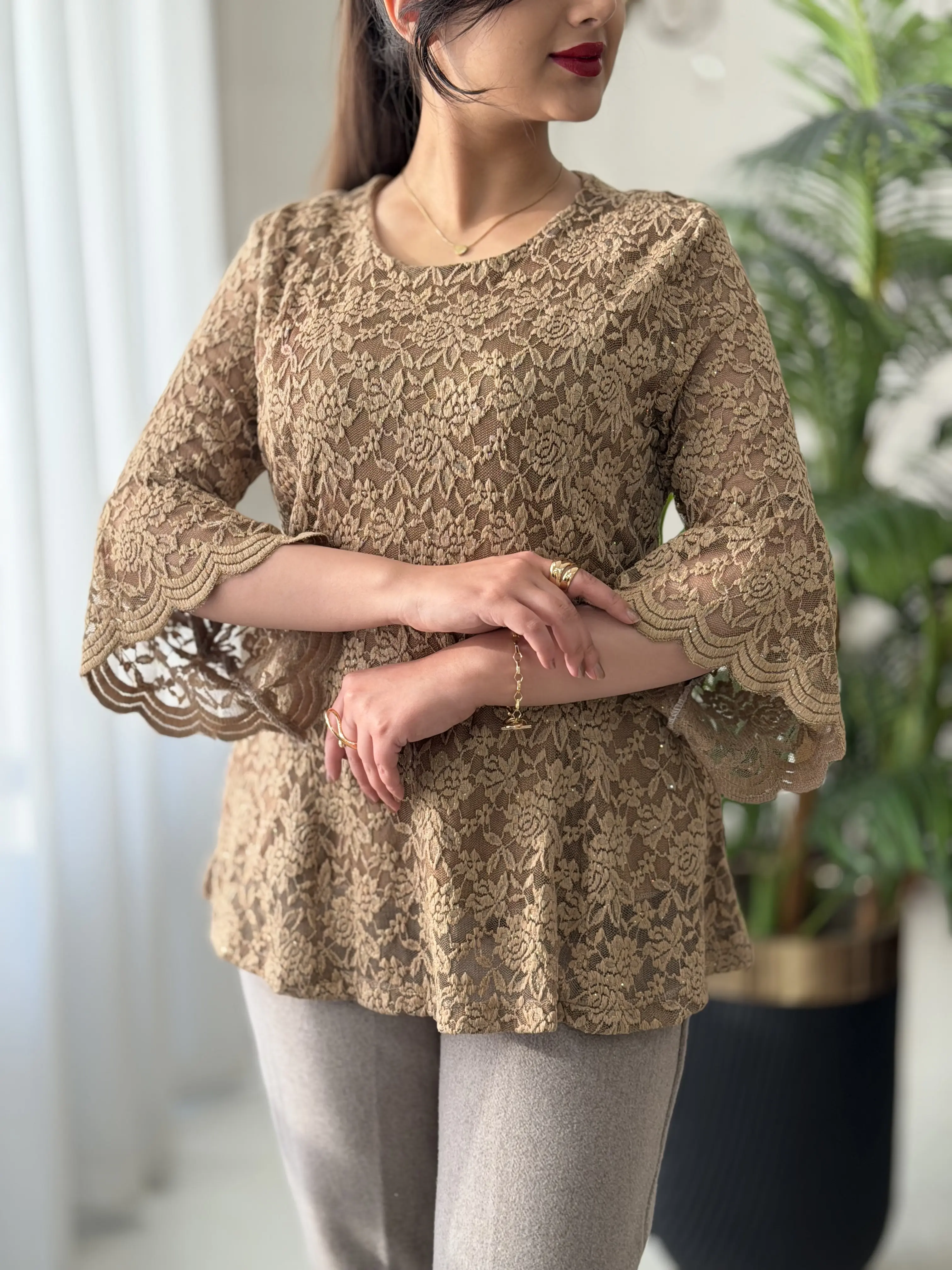 شومیز زنانه شکوفه دانتل ترک مجلسی